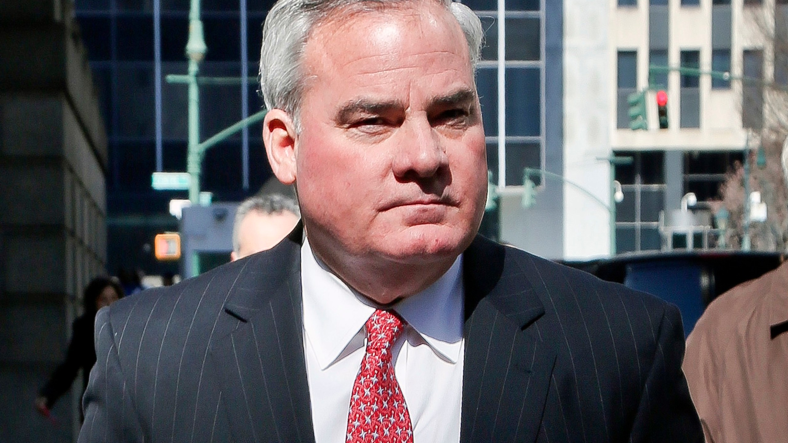 FILE - Former Connecticut Gov. John Rowland leaves federal appeals court in New York on March 16, 2016. (AP Photo/Bebeto Matthews, File)