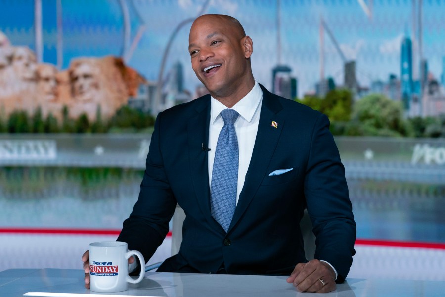 FILE - Maryland Gov. Wes Moore speaks during a taping of "Fox News Sunday" at Fox News headquarters in Washington, Sunday, March 23, 2025. (AP Photo/Jose Luis Magana)