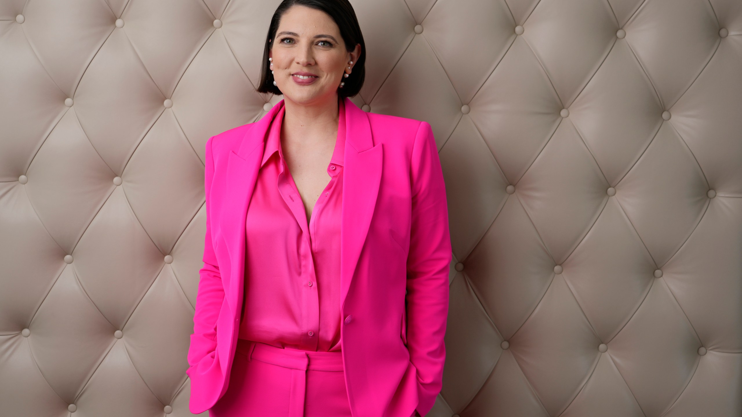 FILE - Author Taylor Jenkins Reid poses for a portrait at the Four Seasons Hotel in Los Angeles on Feb. 22, 2023. (AP Photo/Chris Pizzello, File)