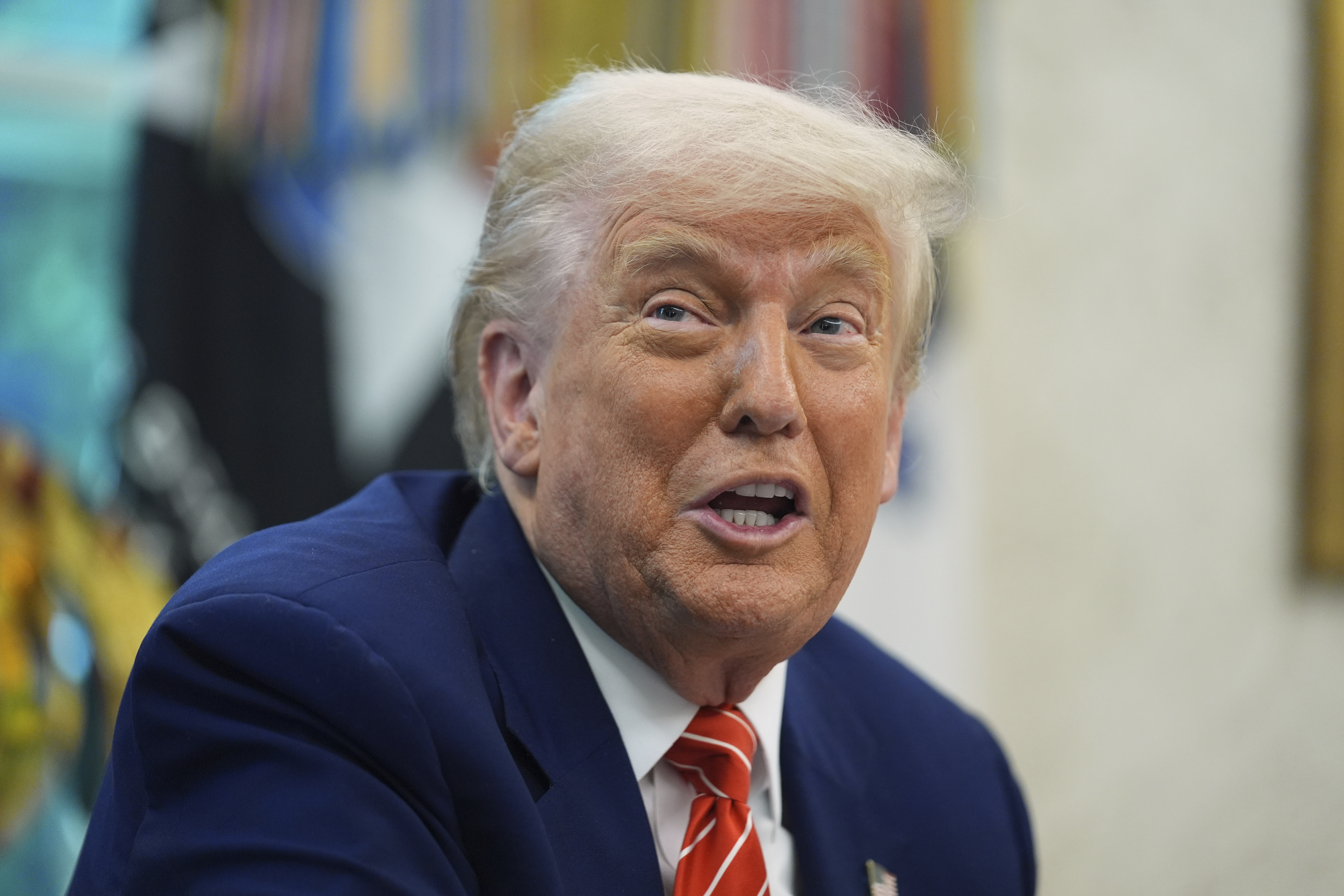 President Donald Trump speaks during a news conference with Elon Musk in the Oval Office of the White House, Friday, May 30, 2025, in Washington. (AP Photo/Evan Vucci)