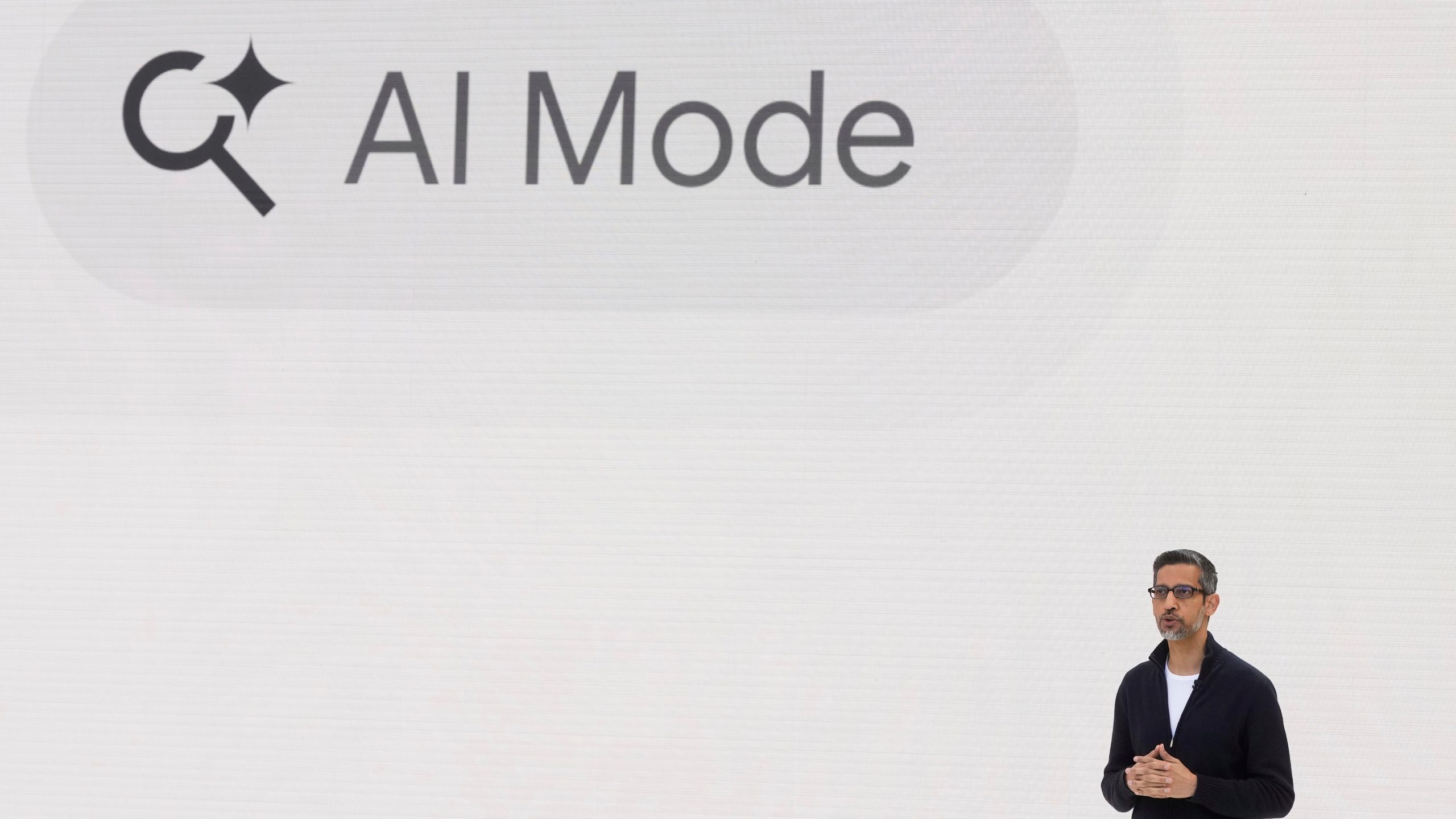 Alphabet CEO Sundar Pichai speaks at a Google I/O event in Mountain View, Calif., Tuesday, May 20, 2025. (AP Photo/Jeff Chiu)