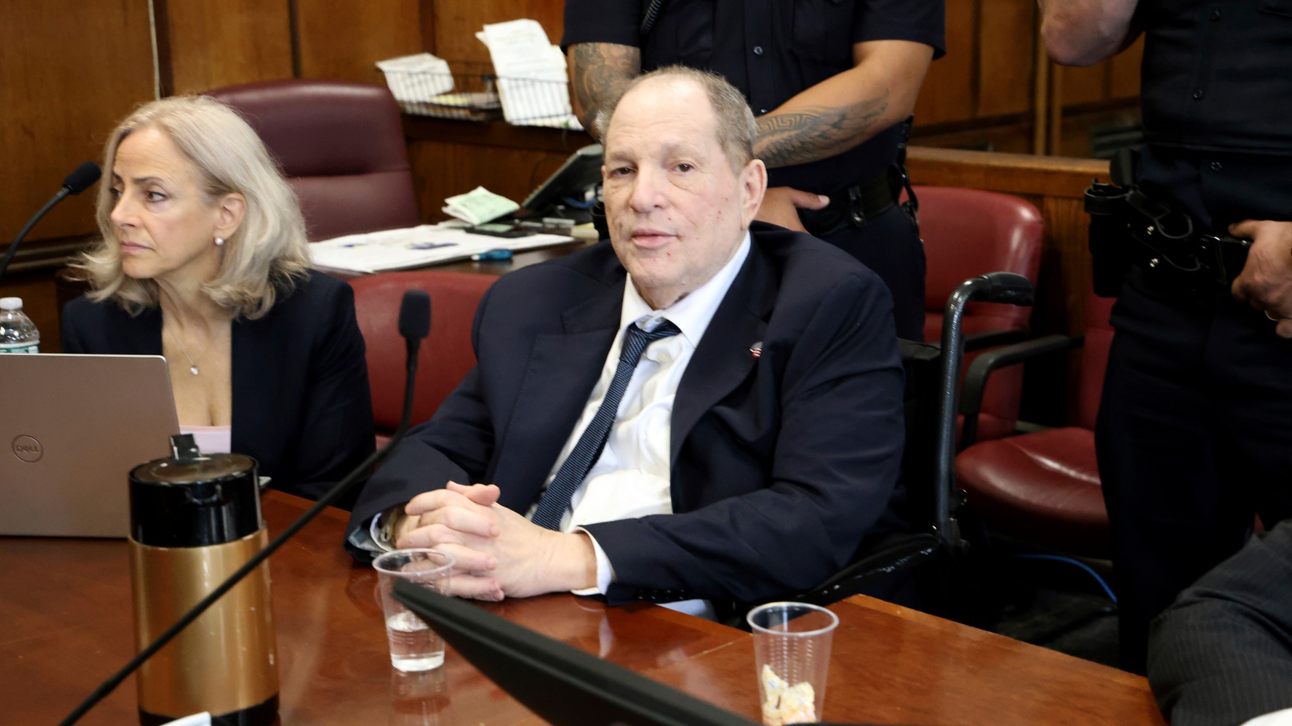 Harvey Weinstein appears in state court in Manhattan for his retrial on Friday, May 30, 2025 in New York. (Jefferson Siegel/The New York Times via AP, Pool)