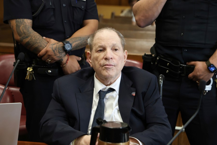 Harvey Weinstein appears in state court in Manhattan for his retrial on Friday, May 30, 2025 in New York. (Jefferson Siegel/The New York Times via AP, Pool)