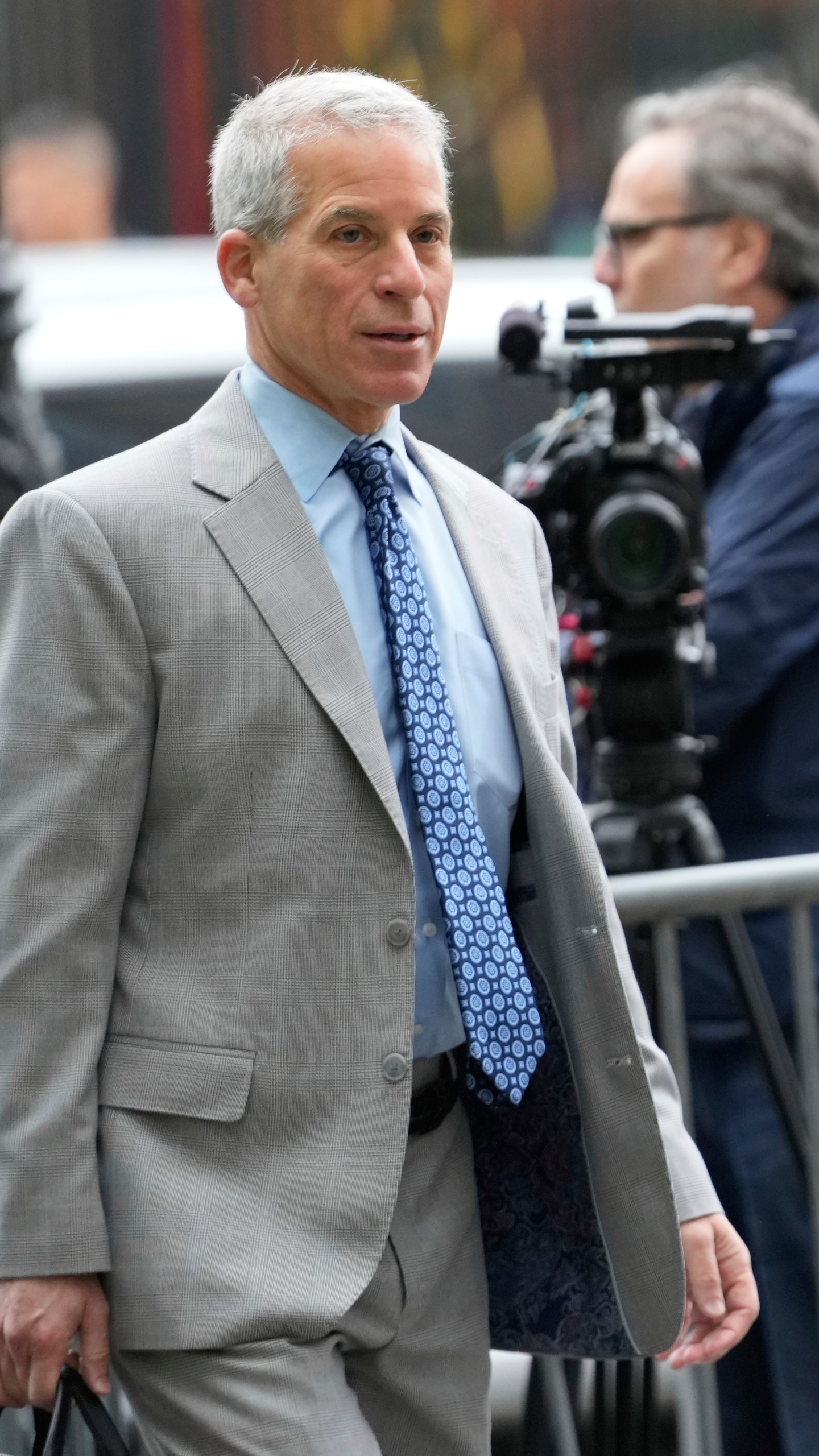 Attorney Brian Steel arrives to the federal courthouse in New York, Monday, May 5, 2025. (AP Photo/Seth Wenig)