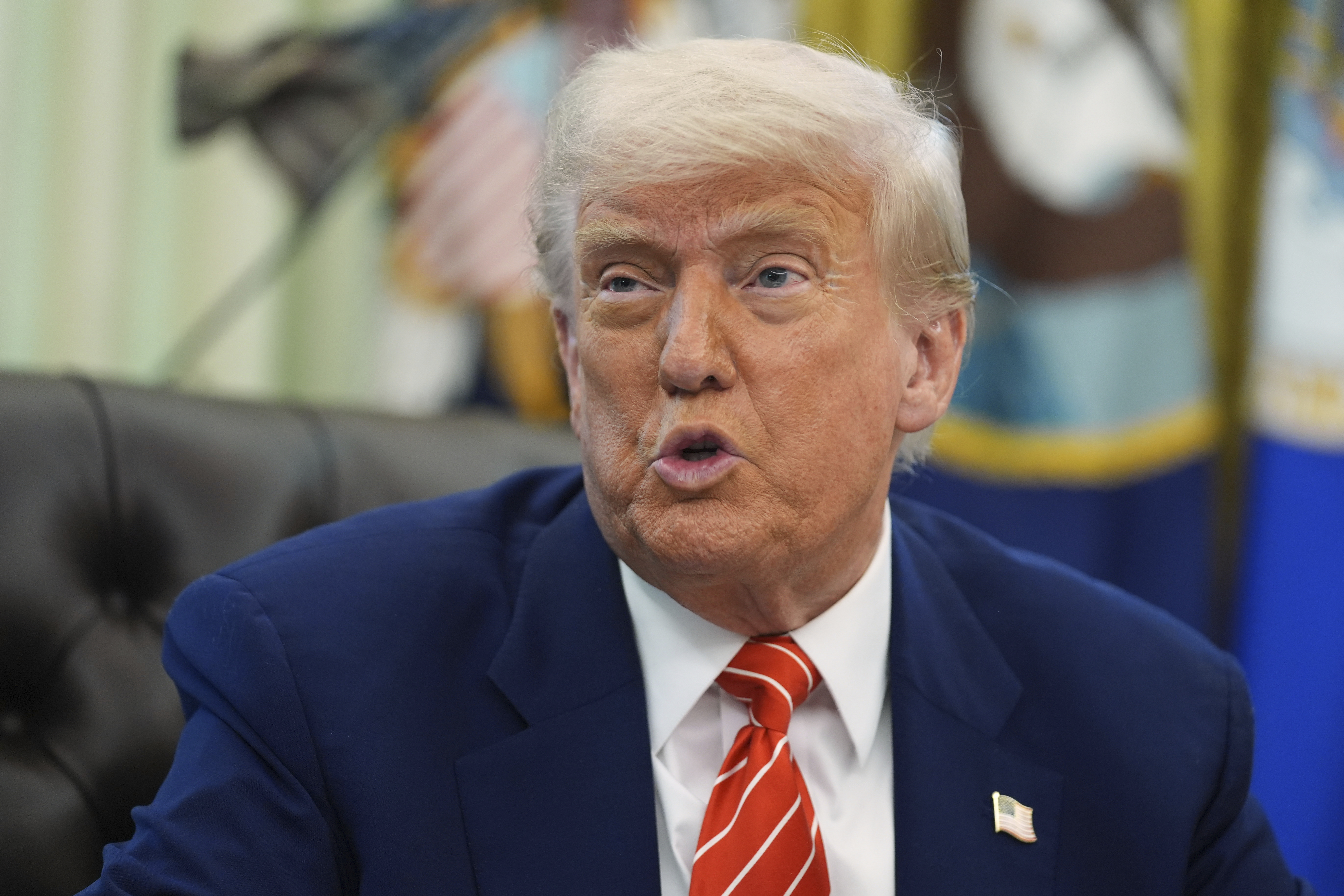 President Donald Trump speaks during a news conference with Elon Musk in the Oval Office of the White House, Friday, May 30, 2025, in Washington. (AP Photo/Evan Vucci)