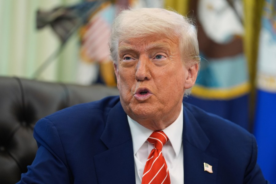 President Donald Trump speaks during a news conference with Elon Musk in the Oval Office of the White House, Friday, May 30, 2025, in Washington. (AP Photo/Evan Vucci)