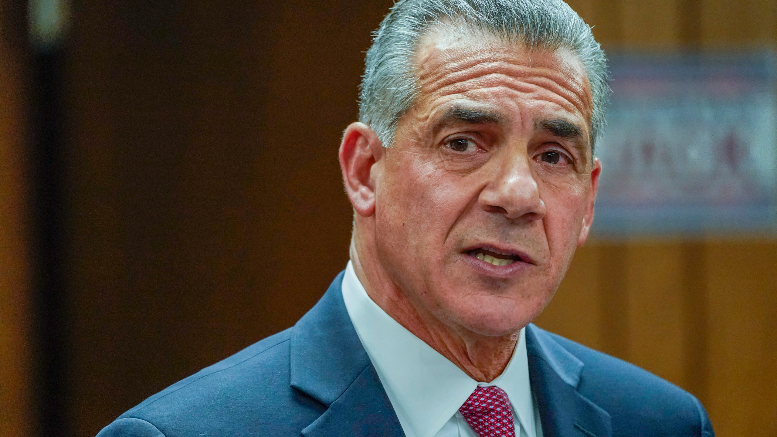 FILE - Republican gubernatorial candidate Jack Ciattarelli speaks during a news conference, Friday, Nov. 12, 2021, in Raritan, N.J. (AP Photo/Mary Altaffer, File)