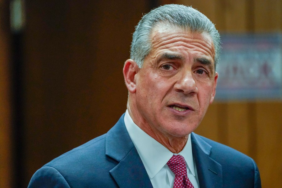 FILE - Republican gubernatorial candidate Jack Ciattarelli speaks during a news conference, Friday, Nov. 12, 2021, in Raritan, N.J. (AP Photo/Mary Altaffer, File)