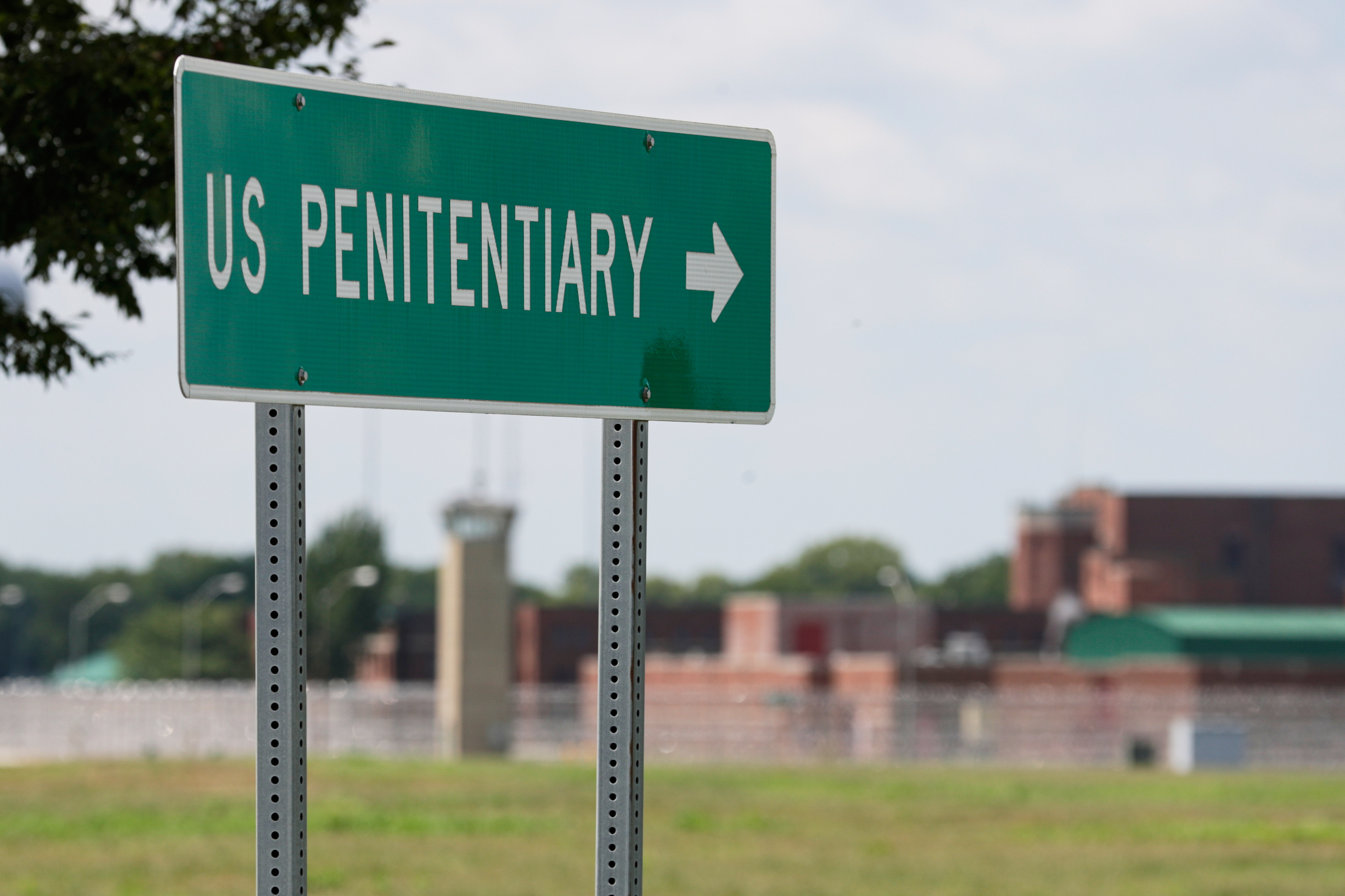 FILE - The federal prison complex in Terre Haute, Ind., July 17, 2020. (AP Photo/Michael Conroy, File)