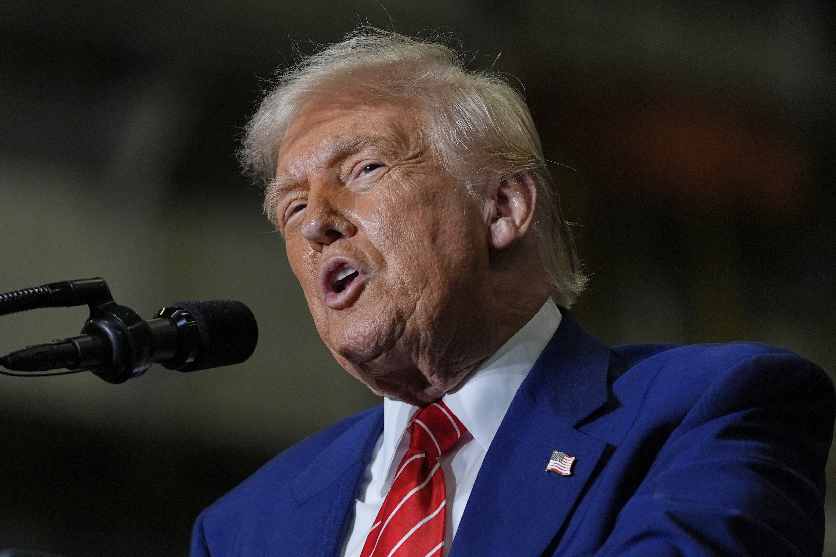 FILE - President Donald Trump speaks at U.S. Steel Corporation's Mon Valley Works-Irvin plant, Friday, May 30, 2025, in West Mifflin, Pa. (AP Photo/Julia Demaree Nikhinson, File)
