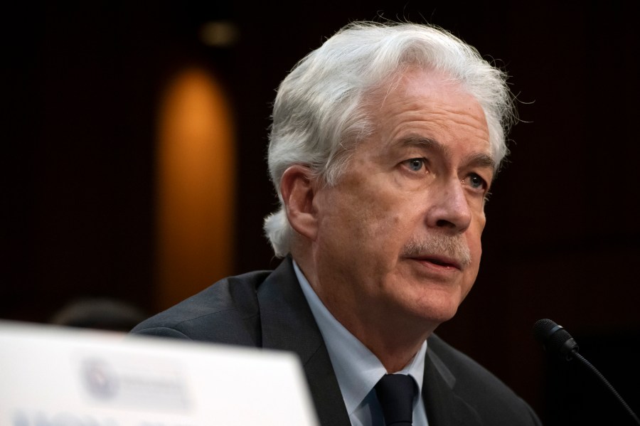 FILE - Former CIA director William Burns speaks during a hearing, March 11, 2024, in Washington. (AP Photo/Mark Schiefelbein, File)