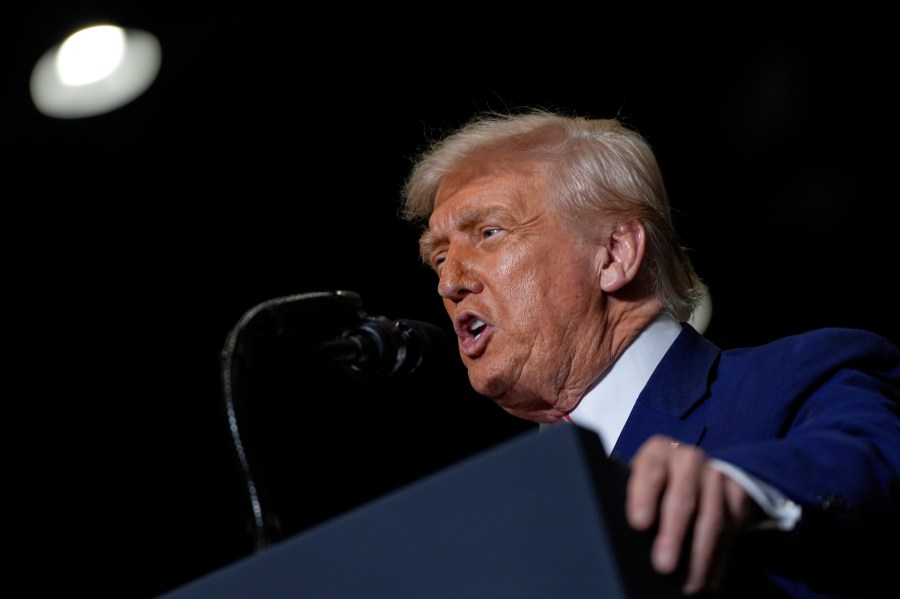 President Donald Trump speaks at U.S. Steel Corporation's Mon Valley Works-Irvin plant, Friday, May 30, 2025, in West Mifflin, Pa. (AP Photo/Julia Demaree Nikhinson)