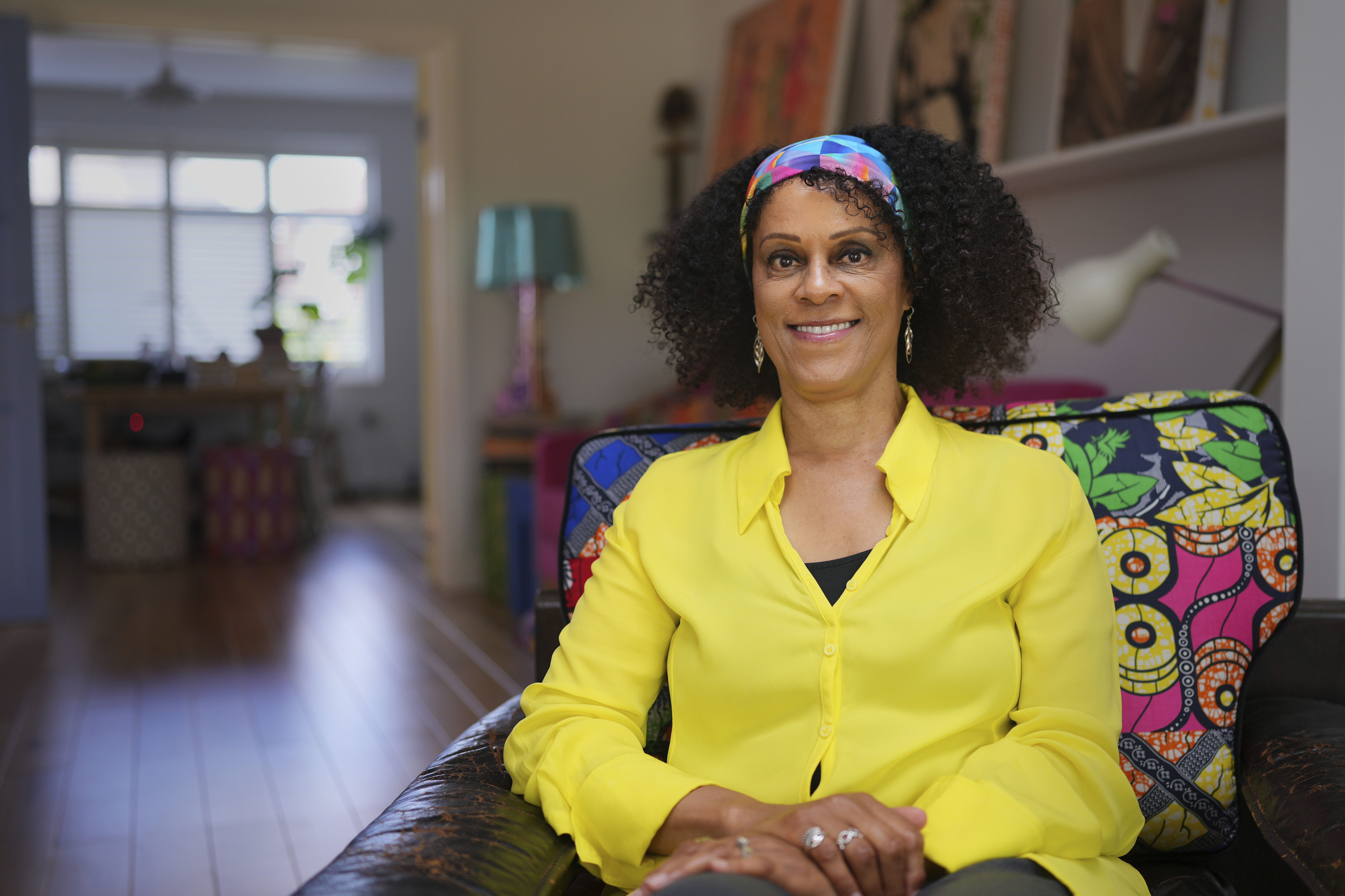 British author and academic Bernardine Evaristo at her home in London, Monday, June 2, 2025. (AP Photo/Kirsty Wigglesworth)