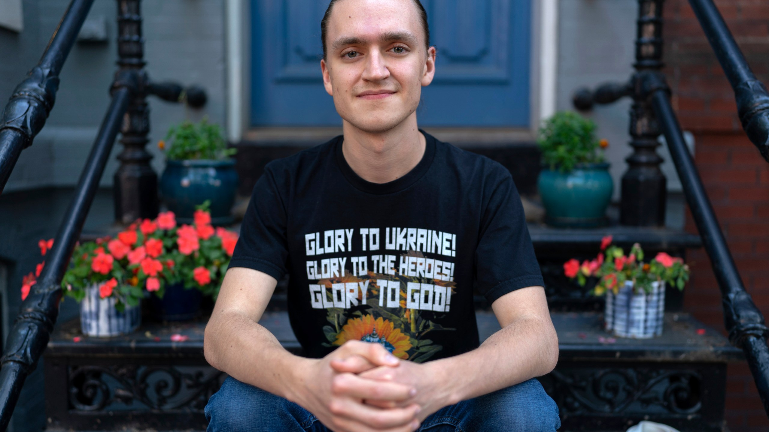 Vladyslav Plyaka poses for a photo at Capitol Hill neighborhood in Washington, Monday, June 2, 2025. (AP Photo/Jose Luis Magana)