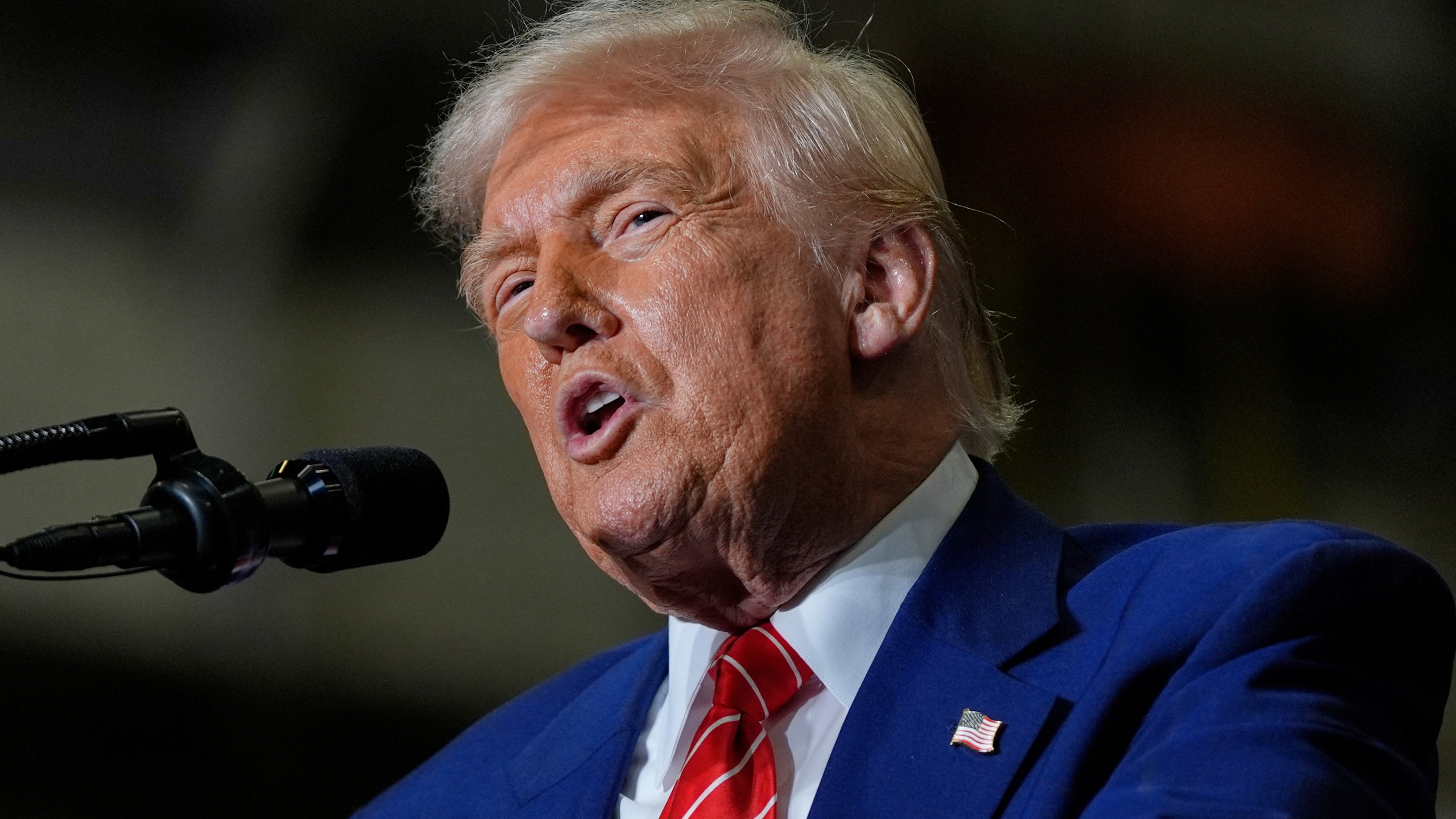 FILE - President Donald Trump speaks at U.S. Steel Corporation's Mon Valley Works-Irvin plant, Friday, May 30, 2025, in West Mifflin, Pa. (AP Photo/Julia Demaree Nikhinson, File)