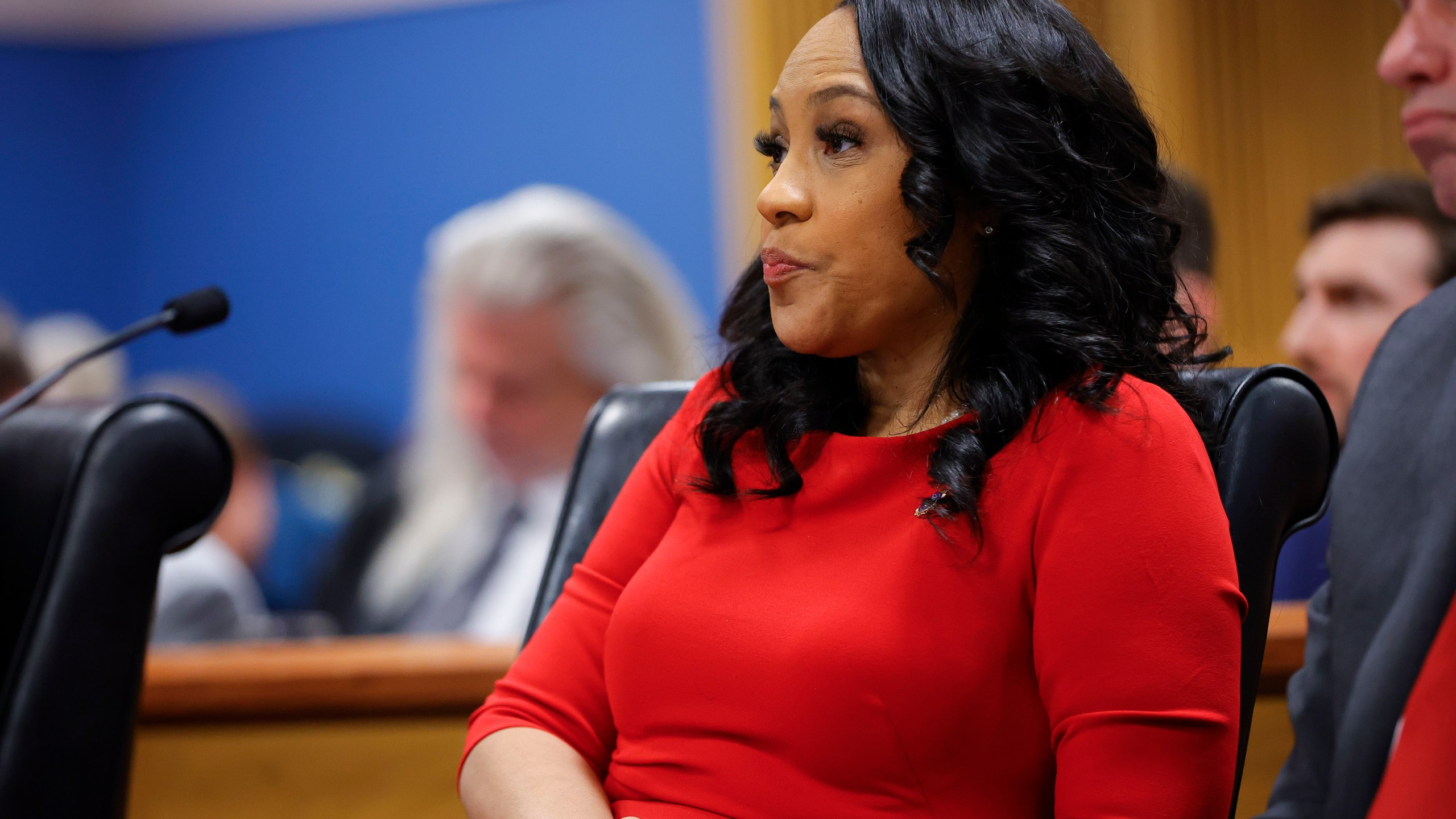 FILE - Fulton County District Attorney Fani Willis arrives during a hearing on the Georgia election interference case in Atlanta, March 1, 2024. (AP Photo/Alex Slitz, Pool, File)