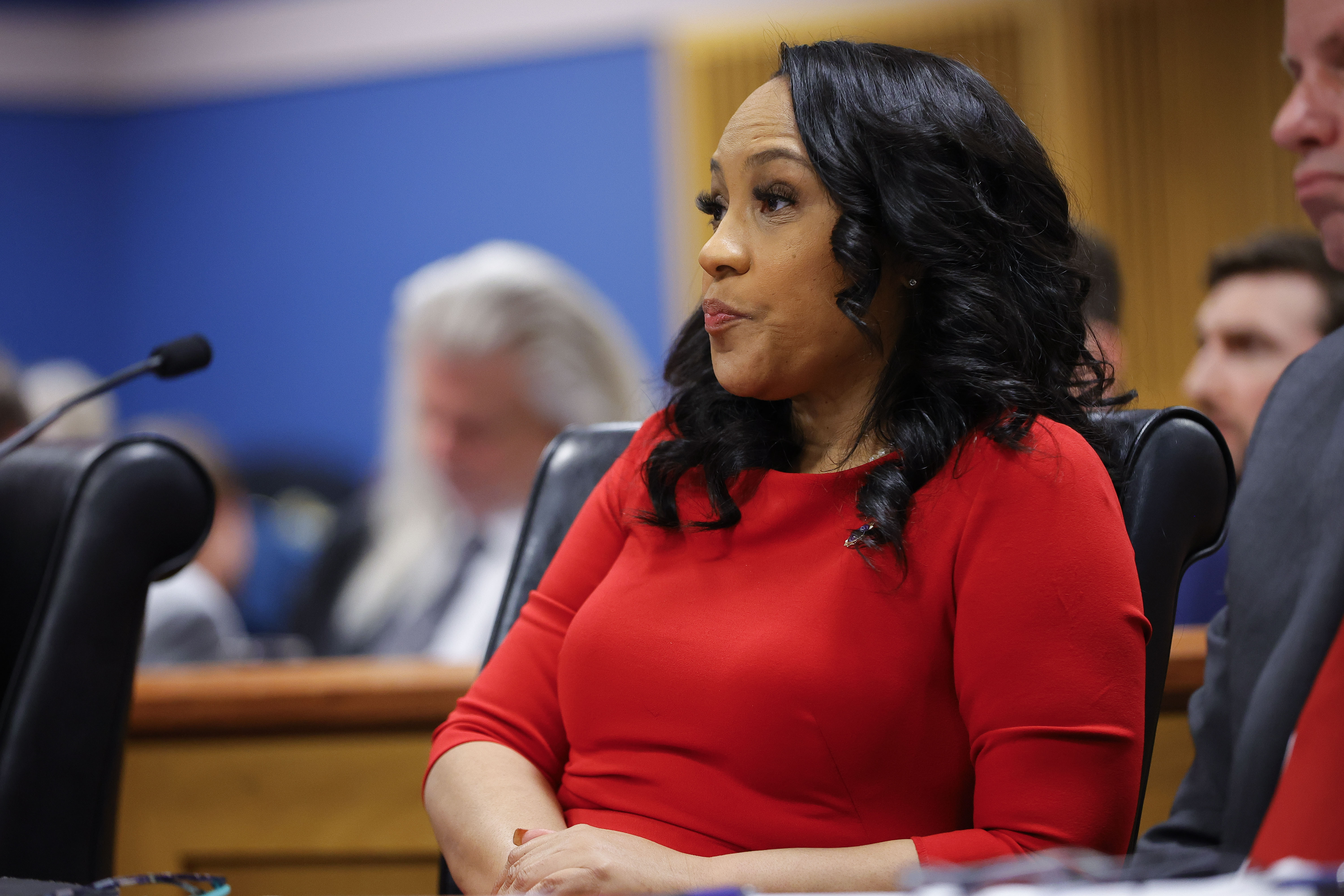 FILE - Fulton County District Attorney Fani Willis arrives during a hearing on the Georgia election interference case in Atlanta, March 1, 2024. (AP Photo/Alex Slitz, Pool, File)
