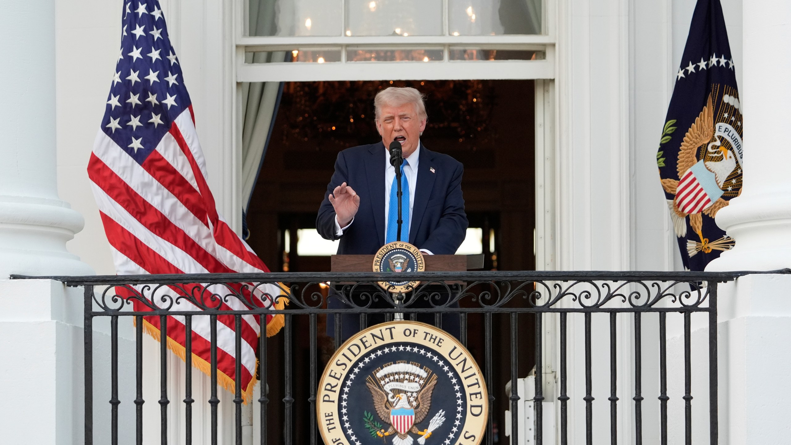 President Donald Trump speaks during a summer soiree on the South Lawn of the White House, Wednesday, June 4, 2025, in Washington. (AP Photo/Alex Brandon)