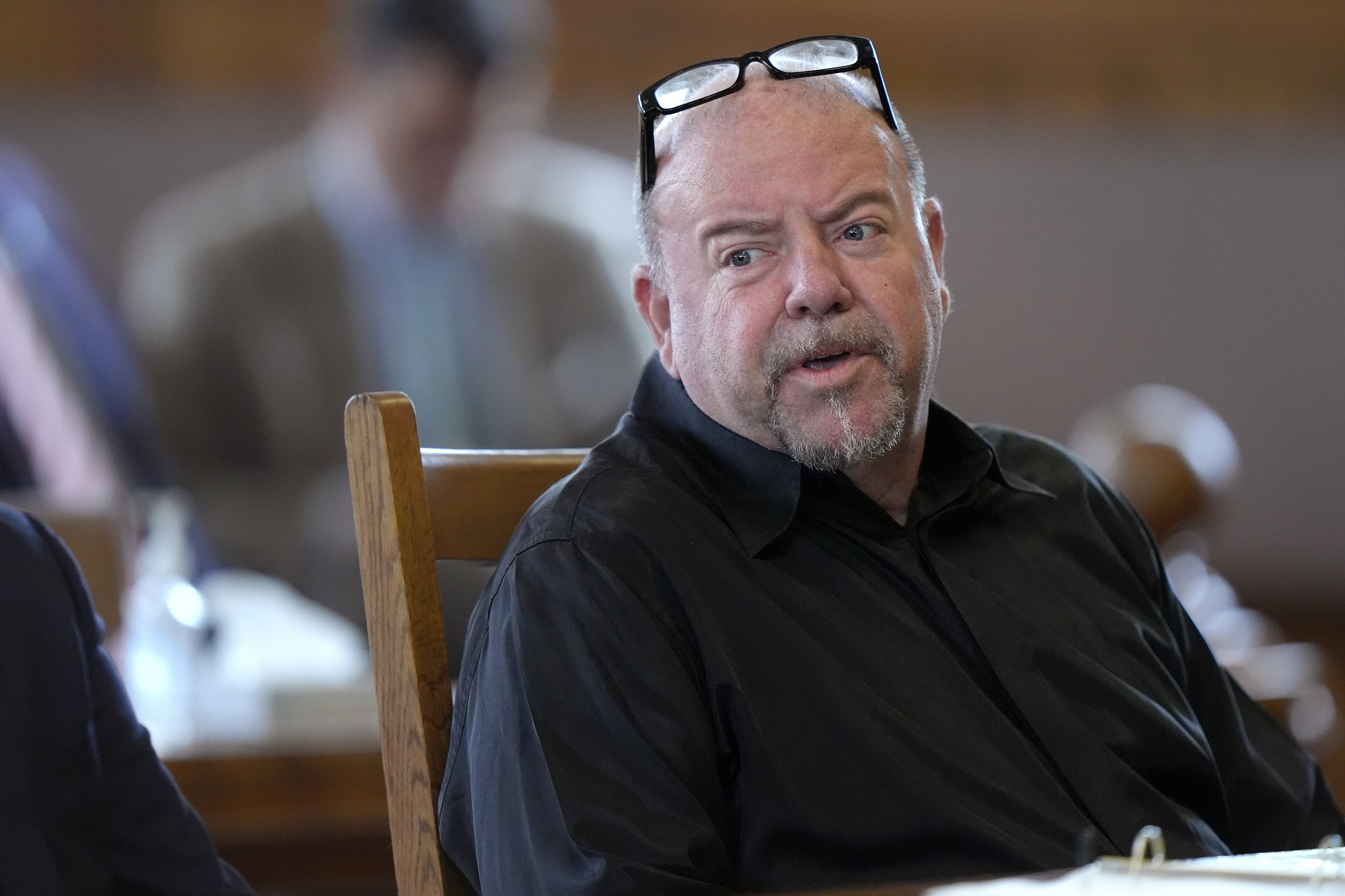 FILE - Steve Kramer is seated June 5, 2024, at Superior Court, in Laconia, N.H., during his arraignment in connection with charges of voter suppression and impersonating a candidate. (AP Photo/Steven Senne, Pool)