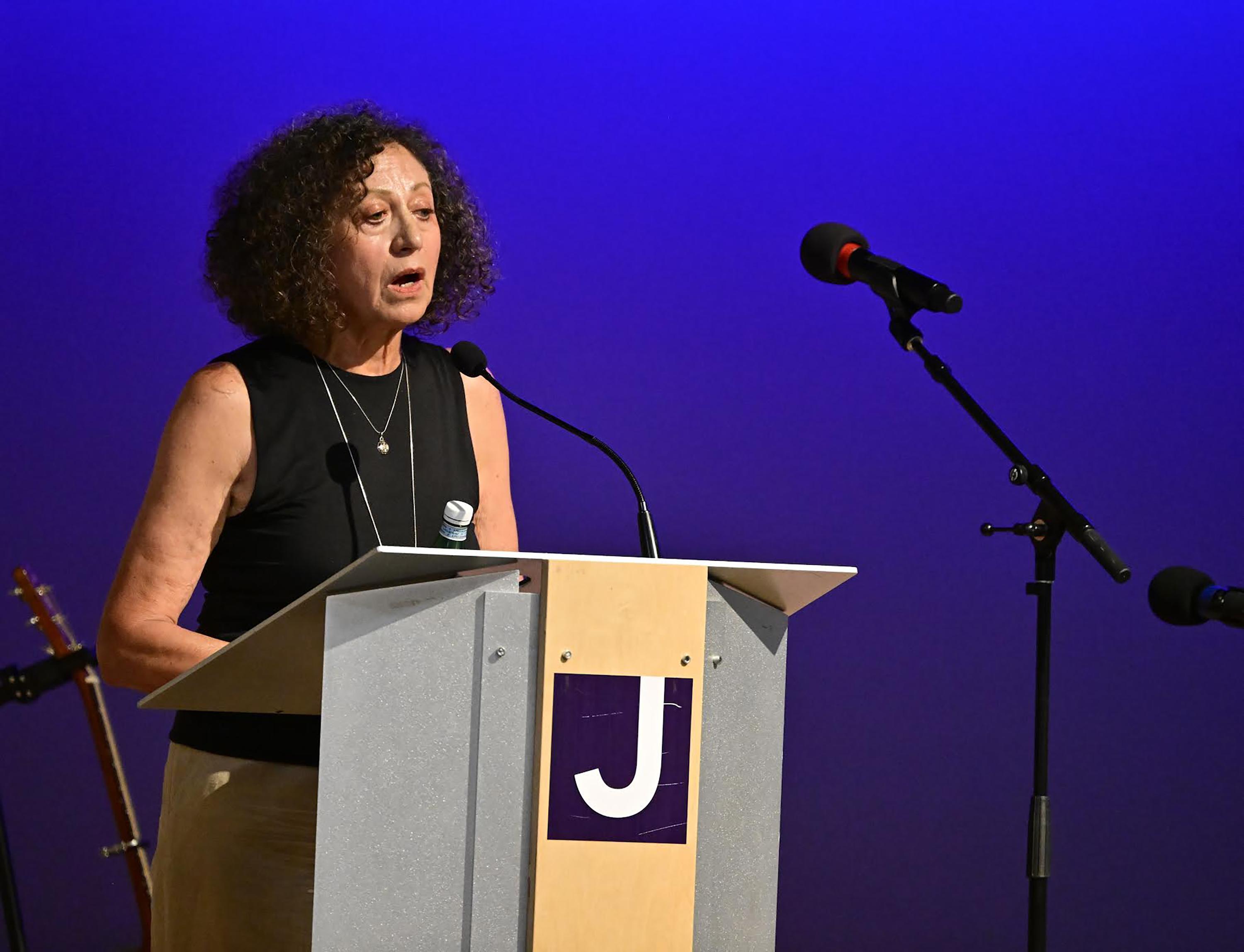 Rachelle Halpern, a witness to last Sunday's attack in Boulder, speaks during a vigil at the Boulder Jewish Community Center Wednesday, June 4, 2025, in Boulder, Colo. (Andy Cross/The Denver Post via AP, Pool)