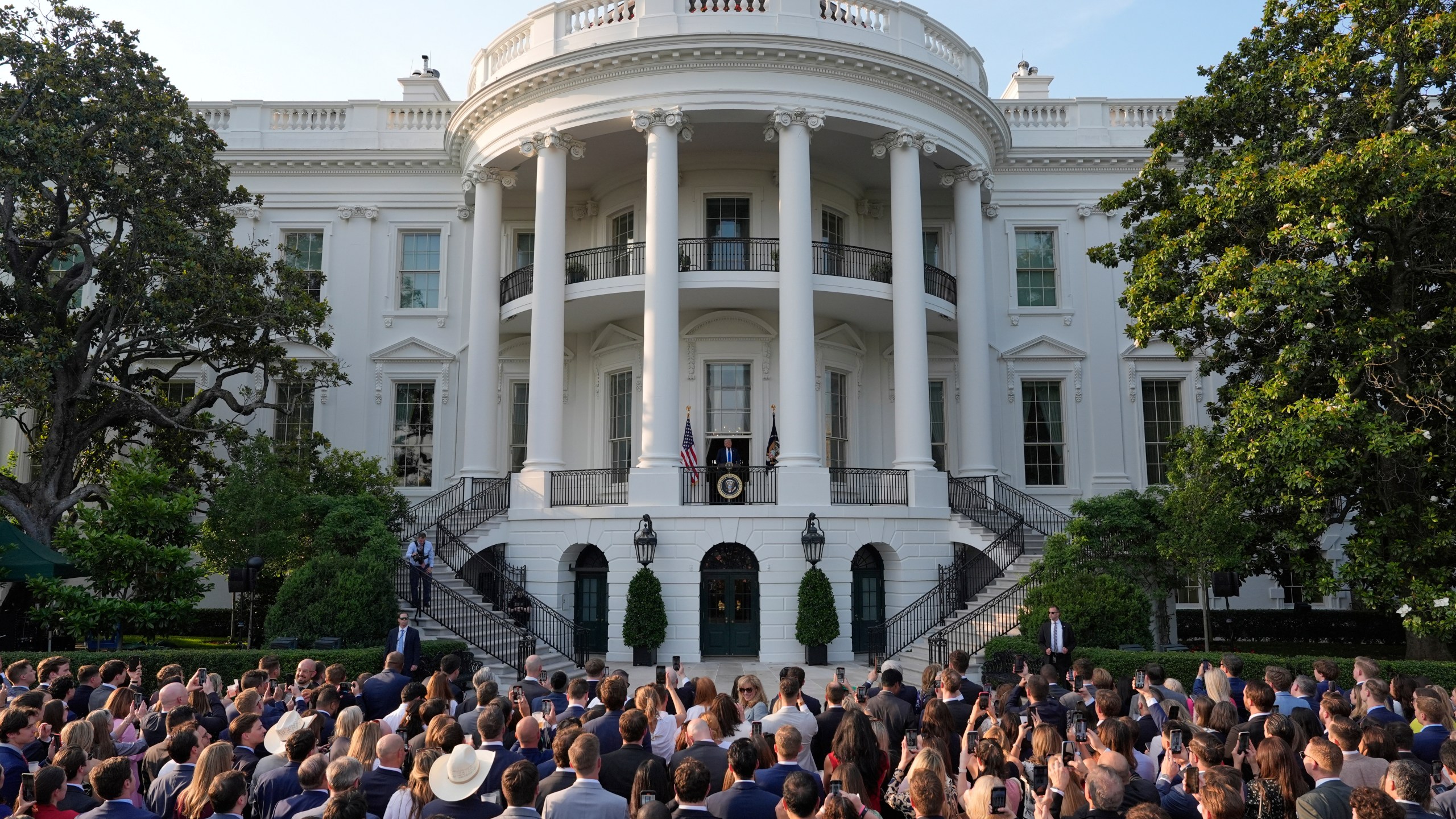 President Donald Trump speaks during a summer soiree on the South Lawn of the White House, Wednesday, June 4, 2025, in Washington. (AP Photo/Alex Brandon)