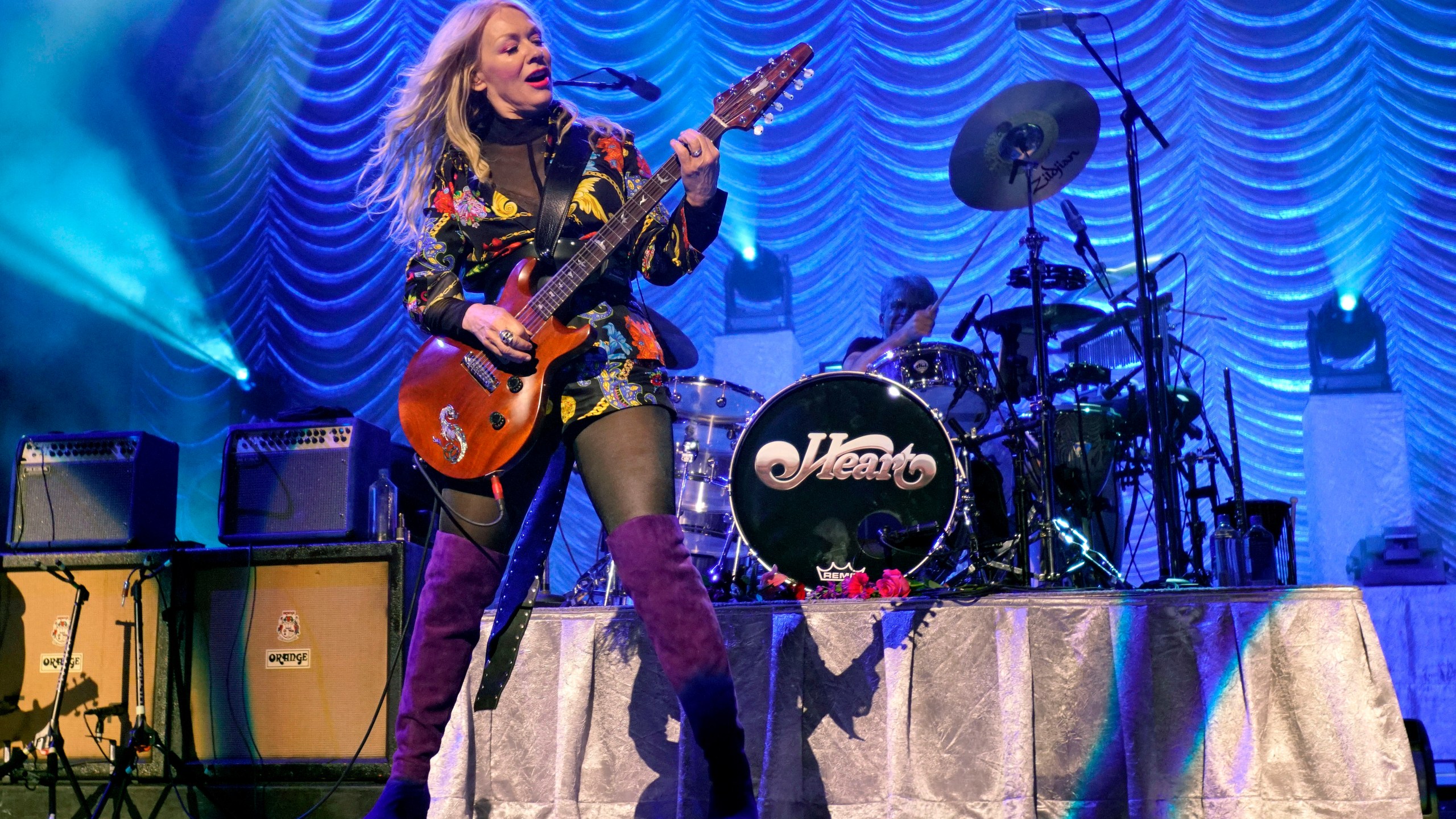 FILE - Nancy Wilson, of Heart, performs during the "Love Alive Tour" at the Hollywood Casino Amphitheatre on Thursday, July 11, 2019, in Chicago. (Photo by Rob Grabowski/Invision/AP, file)