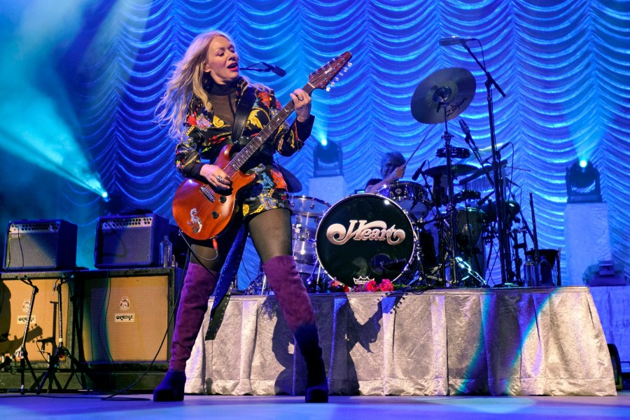 FILE - Nancy Wilson, of Heart, performs during the "Love Alive Tour" at the Hollywood Casino Amphitheatre on Thursday, July 11, 2019, in Chicago. (Photo by Rob Grabowski/Invision/AP, file)
