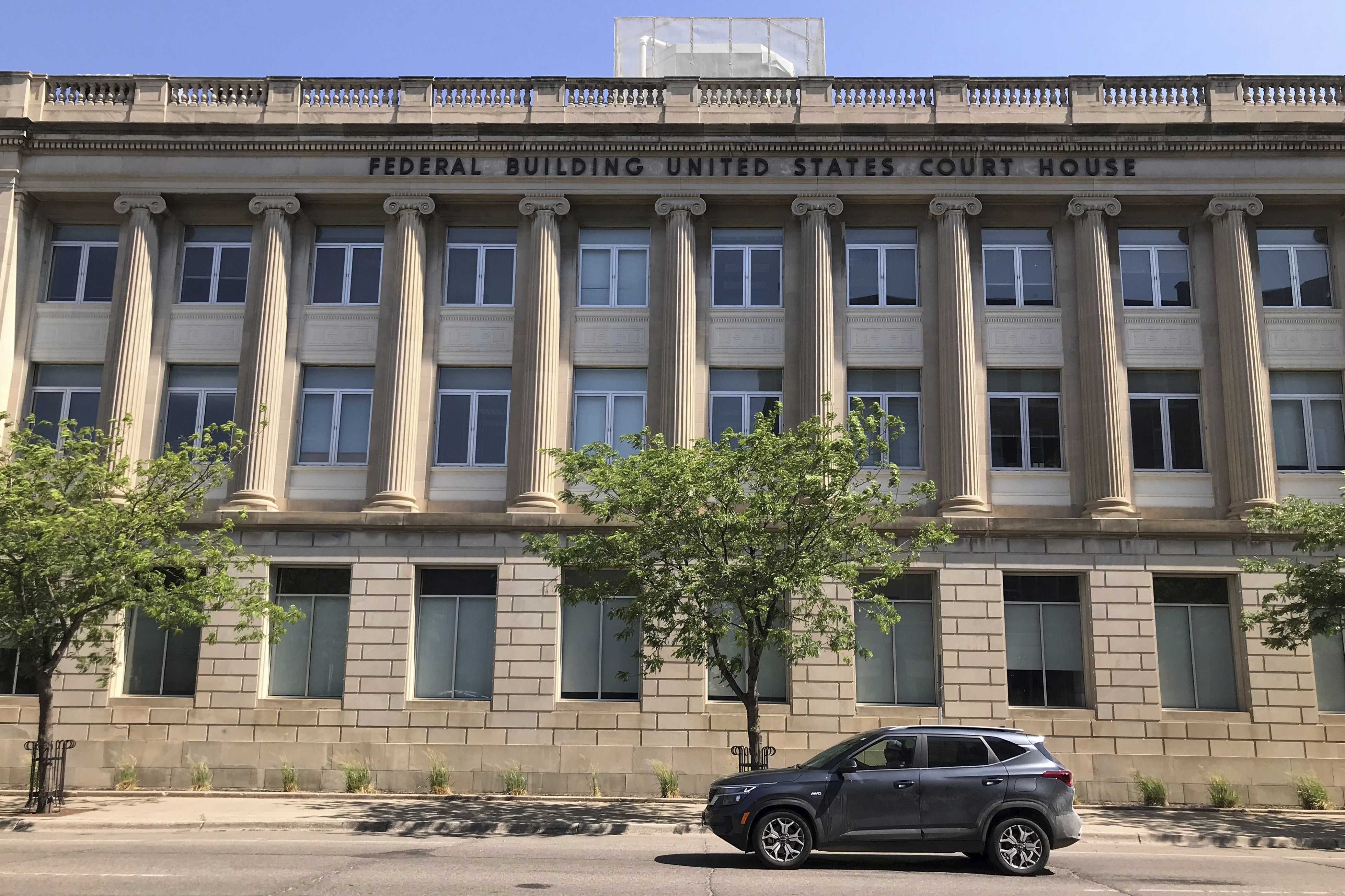 FILE - The federal courthouse stands in Fargo, N.D., June 19, 2023. (AP Photo/Jack Dura, File)