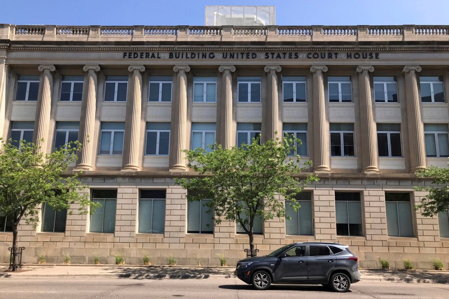 FILE - The federal courthouse stands in Fargo, N.D., June 19, 2023. (AP Photo/Jack Dura, File)
