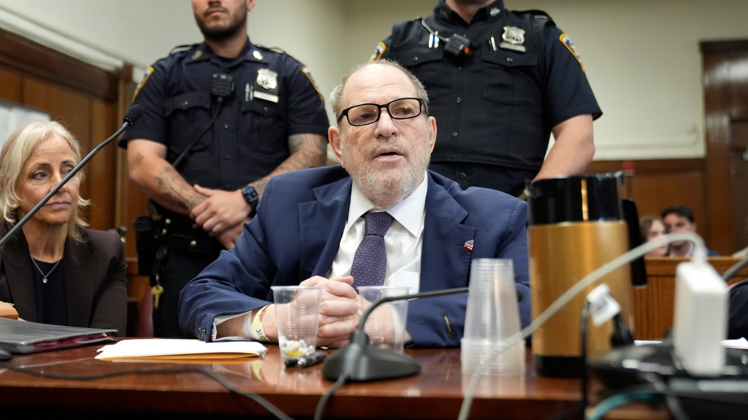 Harvey Weinstein appears for his retrial at a Manhattan court, Wednesday, May 21, 2025, in New York. (AP Photo/Pamela Smith, Pool)