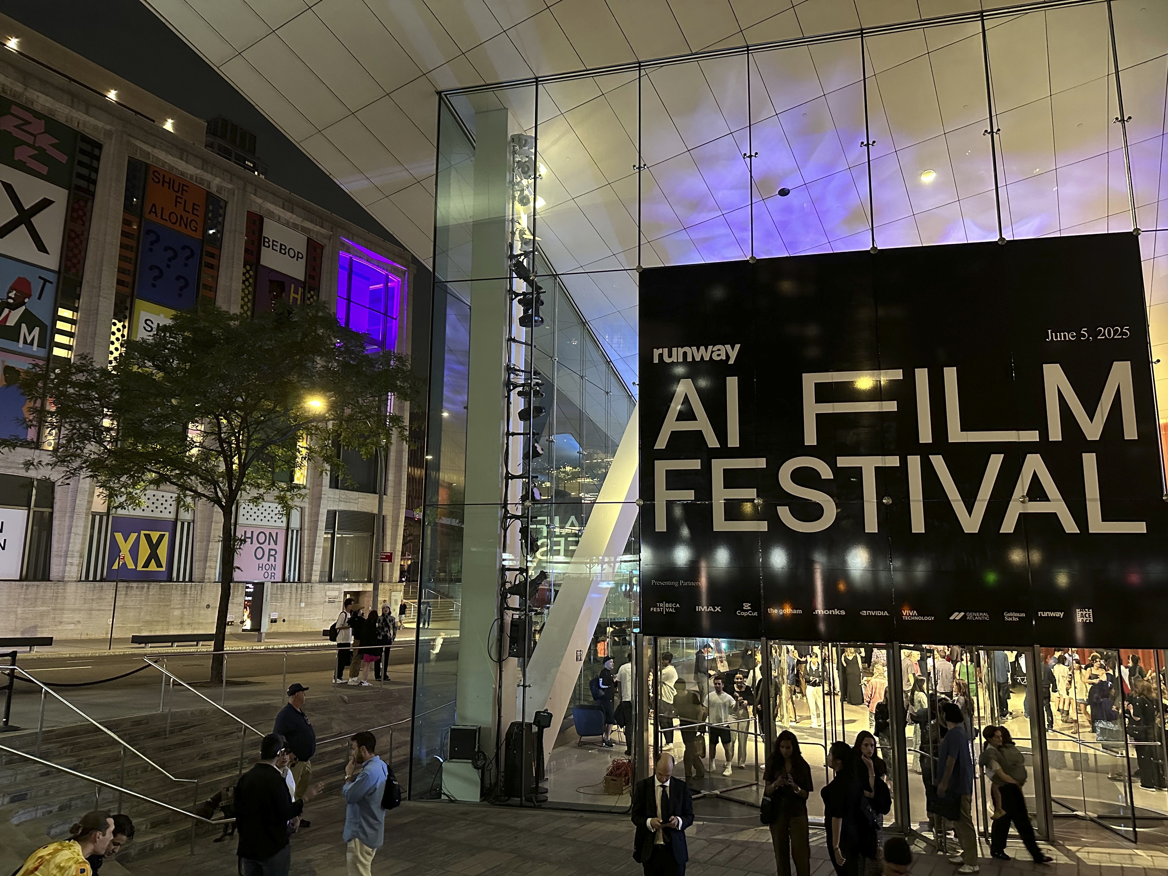 Runway's third-annual AI Film Festival kicks off with a screening at Lincoln Center's Alice Tully Hall in New York on Thursday, June 5, 2025. (AP Photo/Wyatte Grantham-Philips)