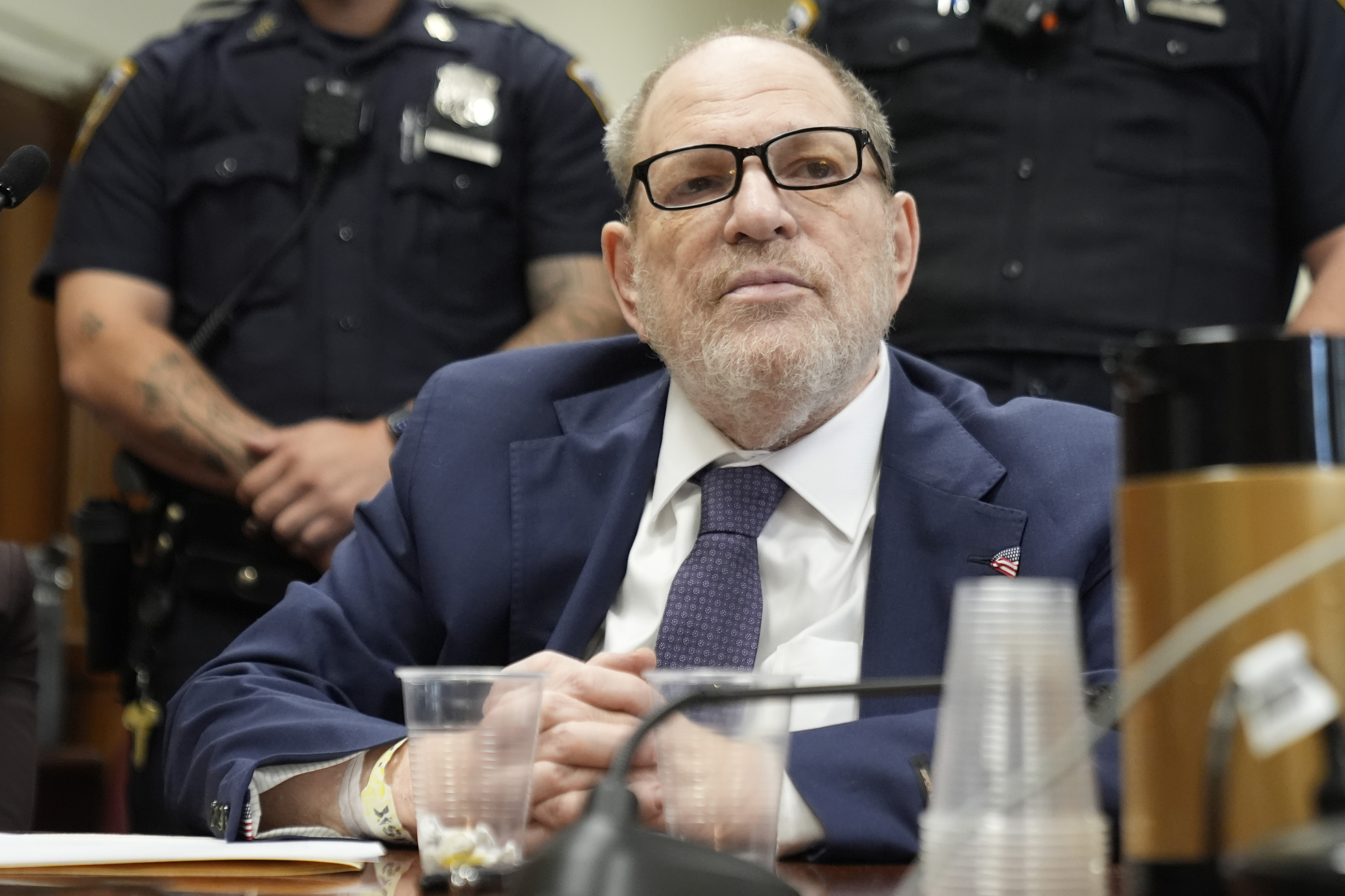 Harvey Weinstein appears for his retrial at a Manhattan court, Wednesday, May 21, 2025, in New York. (AP Photo/Pamela Smith, Pool)