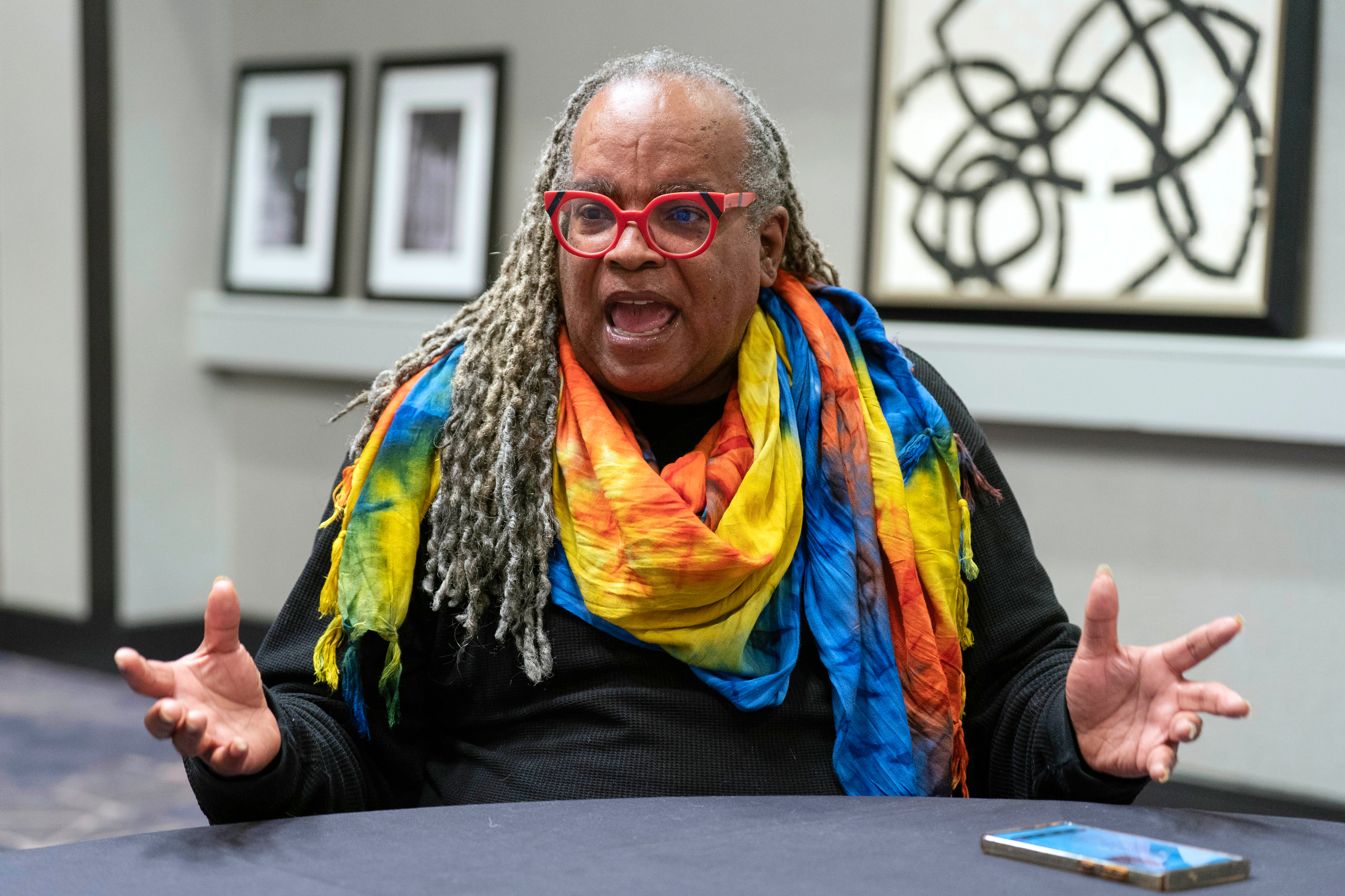 Rayceen Pendarvis speaks during an interview with The Associated Press in Washington, Tuesday, June 3, 2025. (AP Photo/Jose Luis Magana)