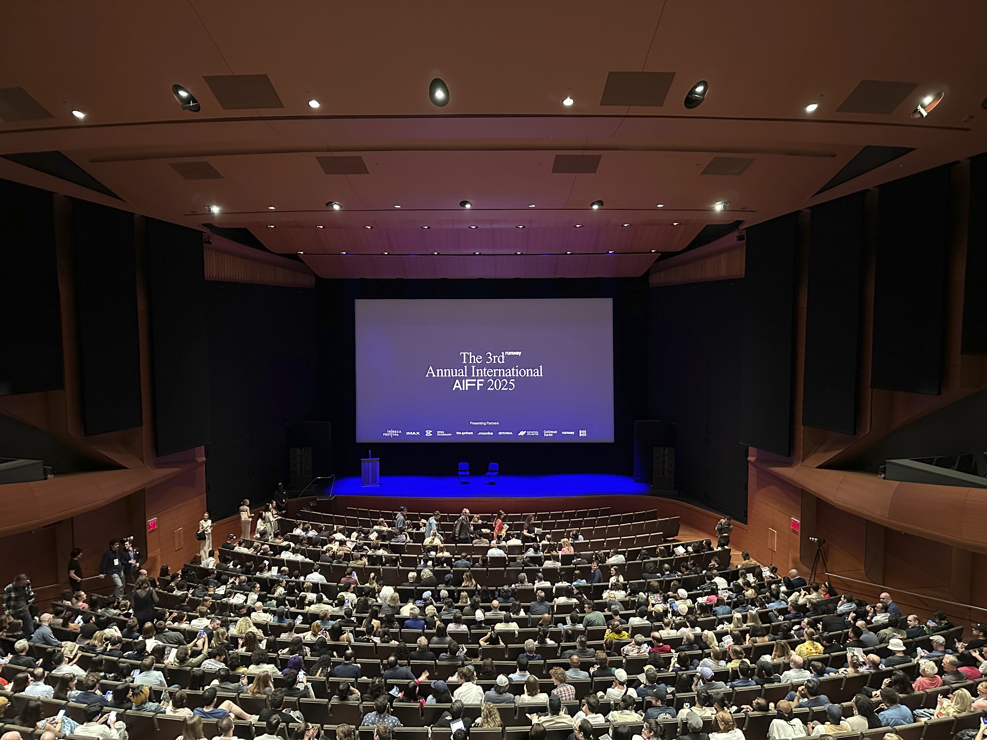 Runway's third-annual AI Film Festival kicks off with a screening at Lincoln Center's Alice Tully Hall in New York on Thursday, June 5, 2025. (AP Photo/Wyatte Grantham-Philips)