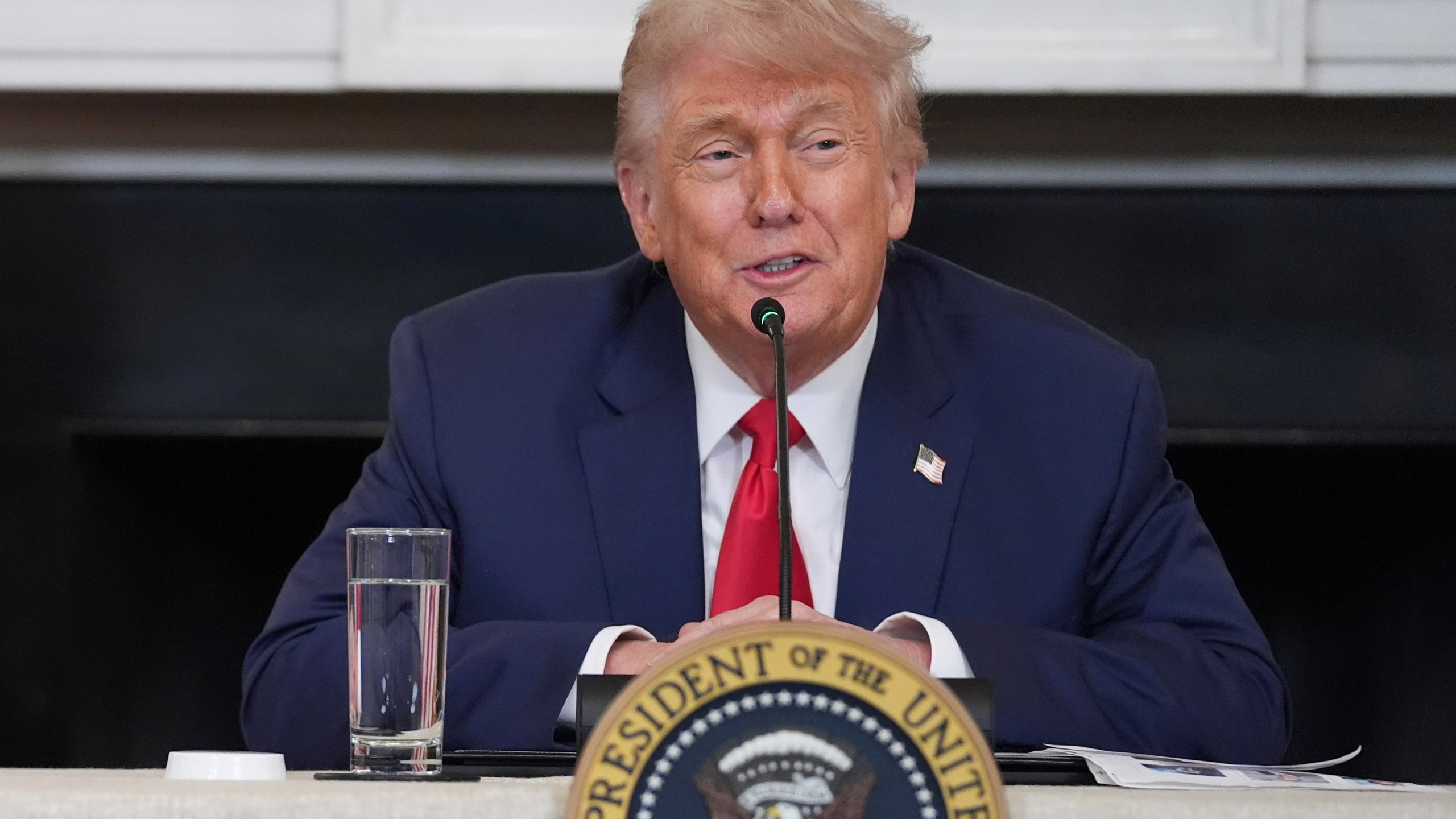 President Donald Trump speaks during an "Invest in America" roundtable with business leaders at the White House, Monday, June 9, 2025, in Washington. (AP Photo/Evan Vucci)