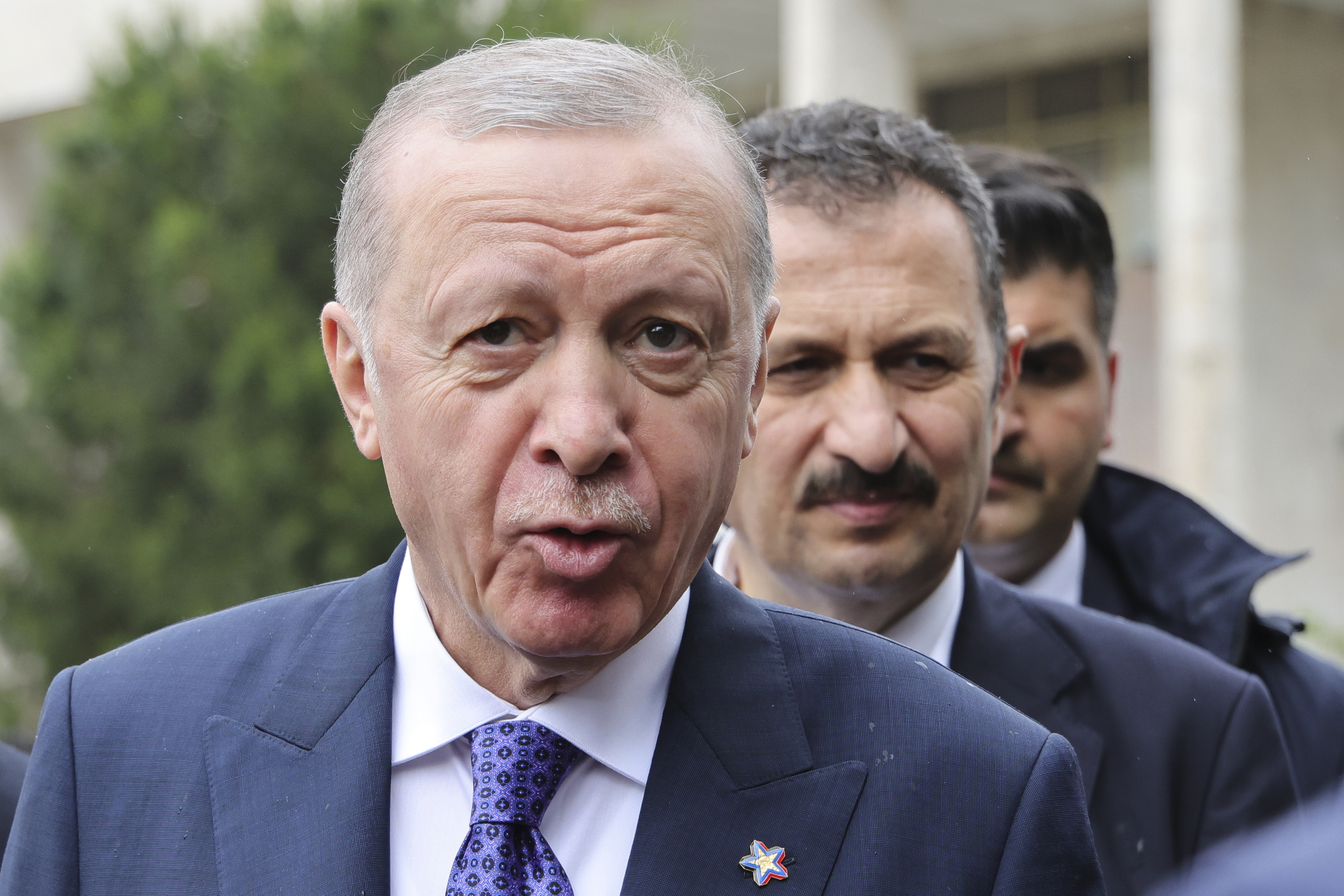 FILE - Turkish President Recep Tayyip Erdogan attends the European Political Community summit in Tirana, Albania, Friday, May 16, 2025. (AP Photo/Vlasov Sulaj,File)