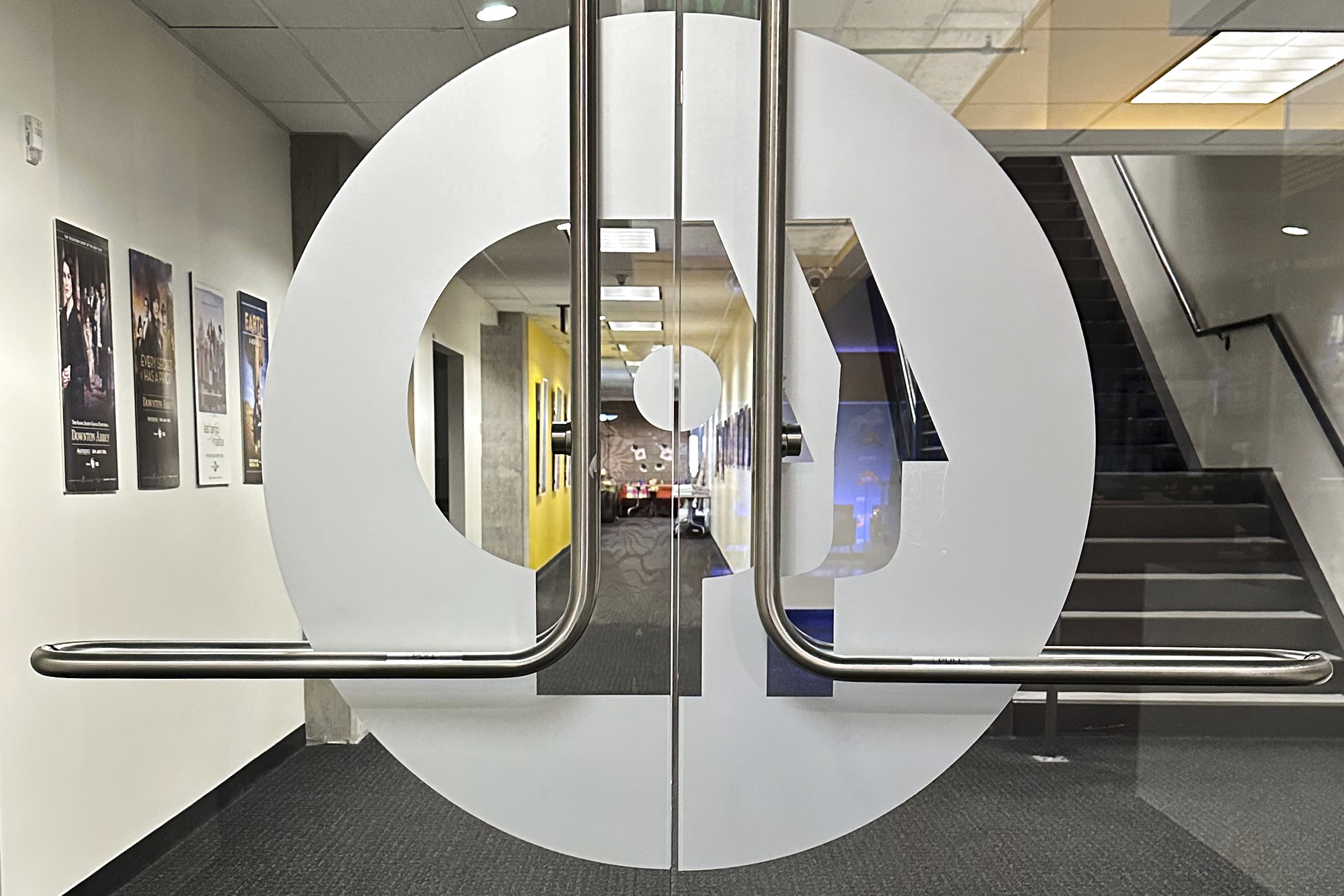 FILE - An entrance to the Arizona PBS offices in the Walter Cronkite School of Journalism and Mass Communication in Phoenix is photographed, May 2, 2025. (AP Photo/Katie Oyan)