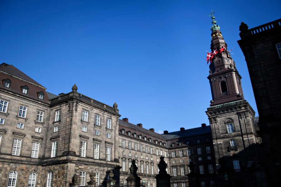 FILE - The Danish Parliament, Christiansborg Palace in Copenhagen on Feb. 14, 2018. (Philip Davali/Ritzau Scanpix via AP, File)