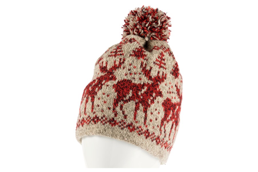 This image shows the knit hat worn by Macaulay Culkin in the film "Home Alone." (Heritage Auctions via AP)