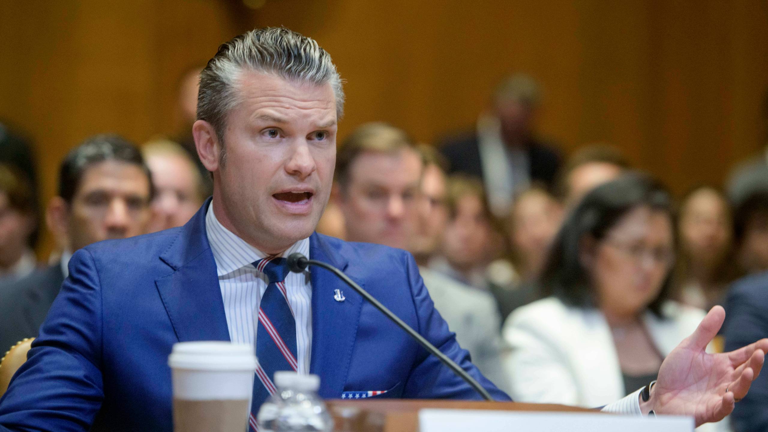 Secretary of Defense Pete Hegseth testifies during a Senate Committee on Appropriations subcommittee hearing to examine proposed budget estimates for fiscal year 2026 for the Department of Defense, on Capitol Hill, Wednesday, June 11, 2025, in Washington. (AP Photo/Rod Lamkey, Jr.)