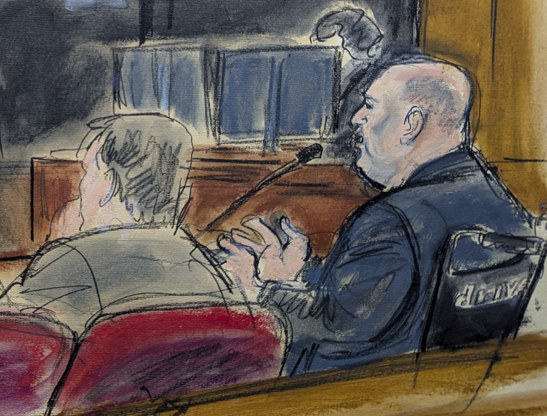 Harvey Weinstein speaks to Judge Curtis Farber regarding juror #1 in Manhattan criminal court, Wednesday, June 11, 2025, in New York. (Elizabeth Williams via AP)