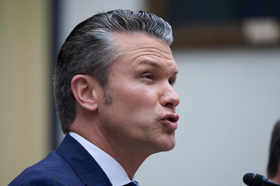 Secretary of Defense Pete Hegseth fields questions on the Pentagon budget from the House Armed Services Committee, at the Capitol in Washington, Thursday, June 12, 2025. (AP Photo/J. Scott Applewhite)
