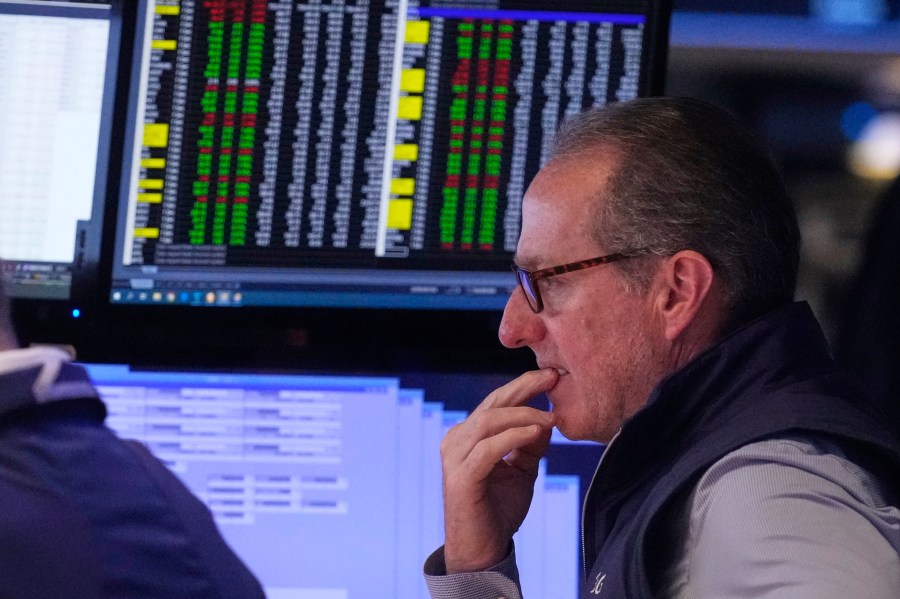 Specialist Glenn Carell works on the floor of the New York Stock Exchange, Tuesday, June 10, 2025. (AP Photo/Richard Drew)