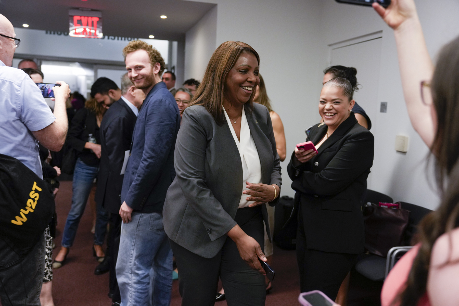 New York attorney general Letitia James is seen after the New York City Democratic Mayoral Primary Debate at the John Jay College of Criminal Justice in the Gerald W. Lynch Theater on Thursday, June 12, 2025 in New York City. (Vincent Alban/The New York Times via AP, Pool)