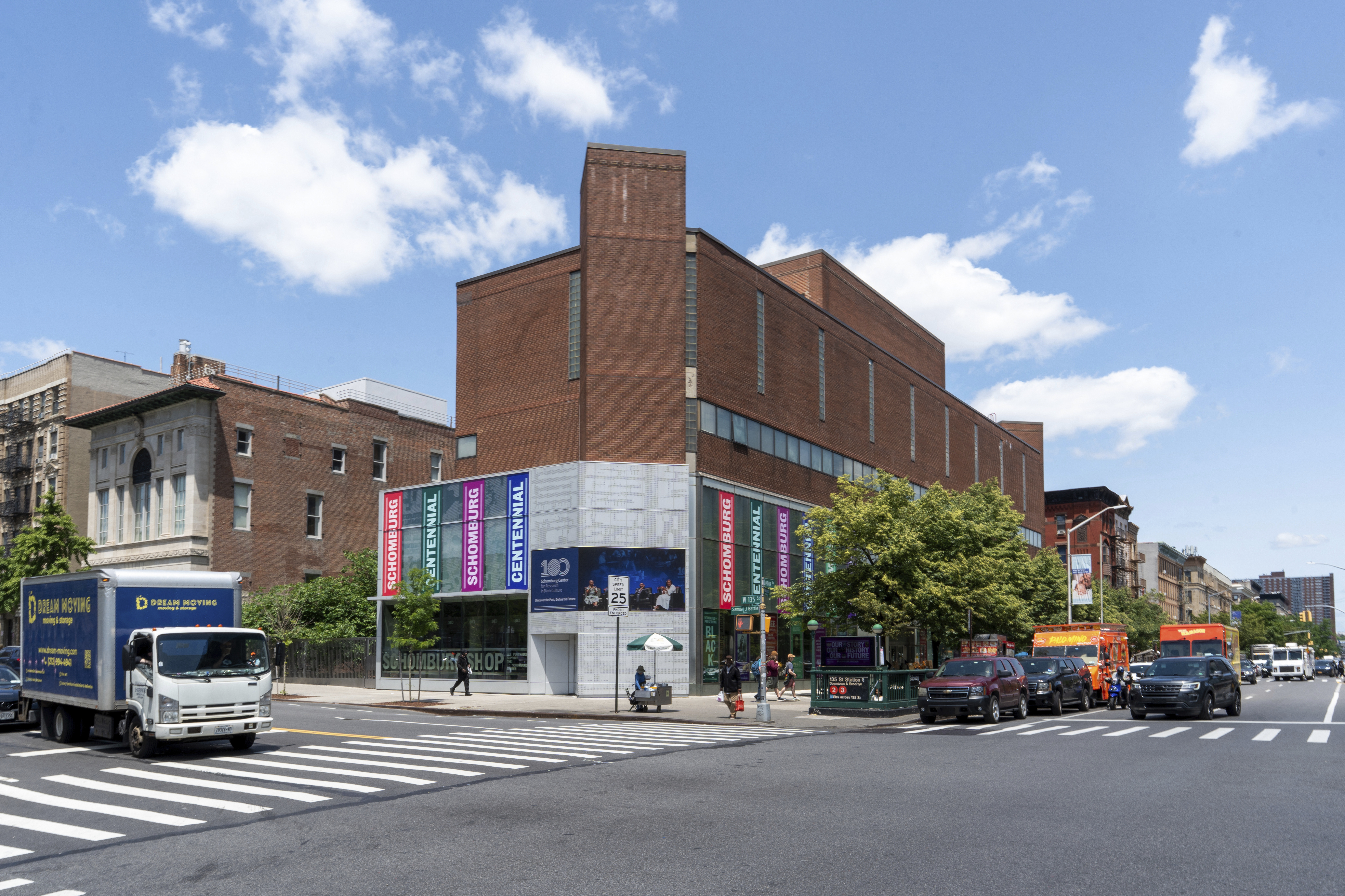 This photo provided by the New York Public Library shows the exterior of the Schomburg Center for Research in Black Culture in New York on June 2, 2025. (Jonathan Blanc/New York Public Library via AP)