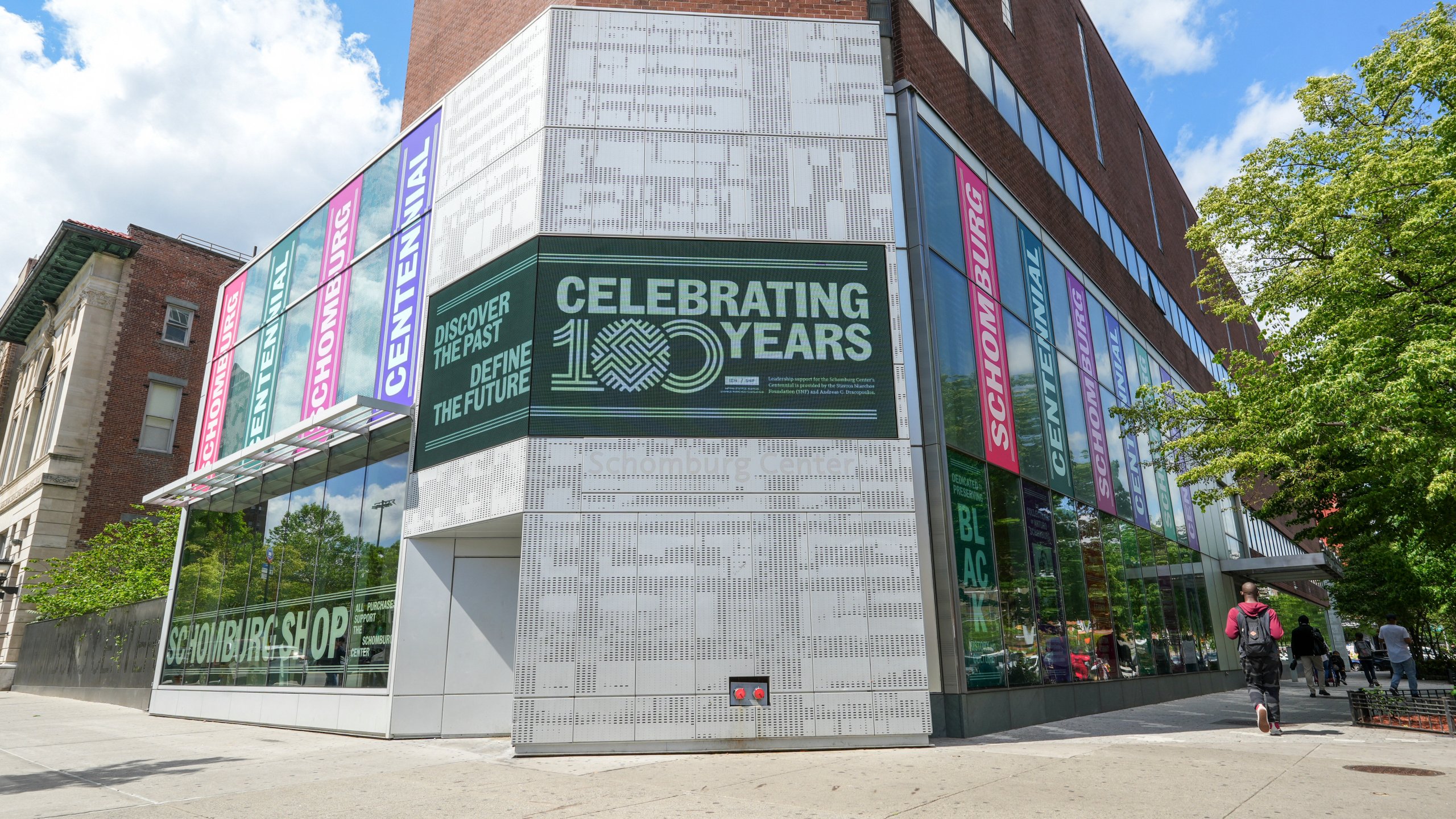 This photo provided by the New York Public Library shows the exterior of the Schomburg Center for Research in Black Culture in New York on May 7, 2025. (Jonathan Blanc/New York Public Library via AP)