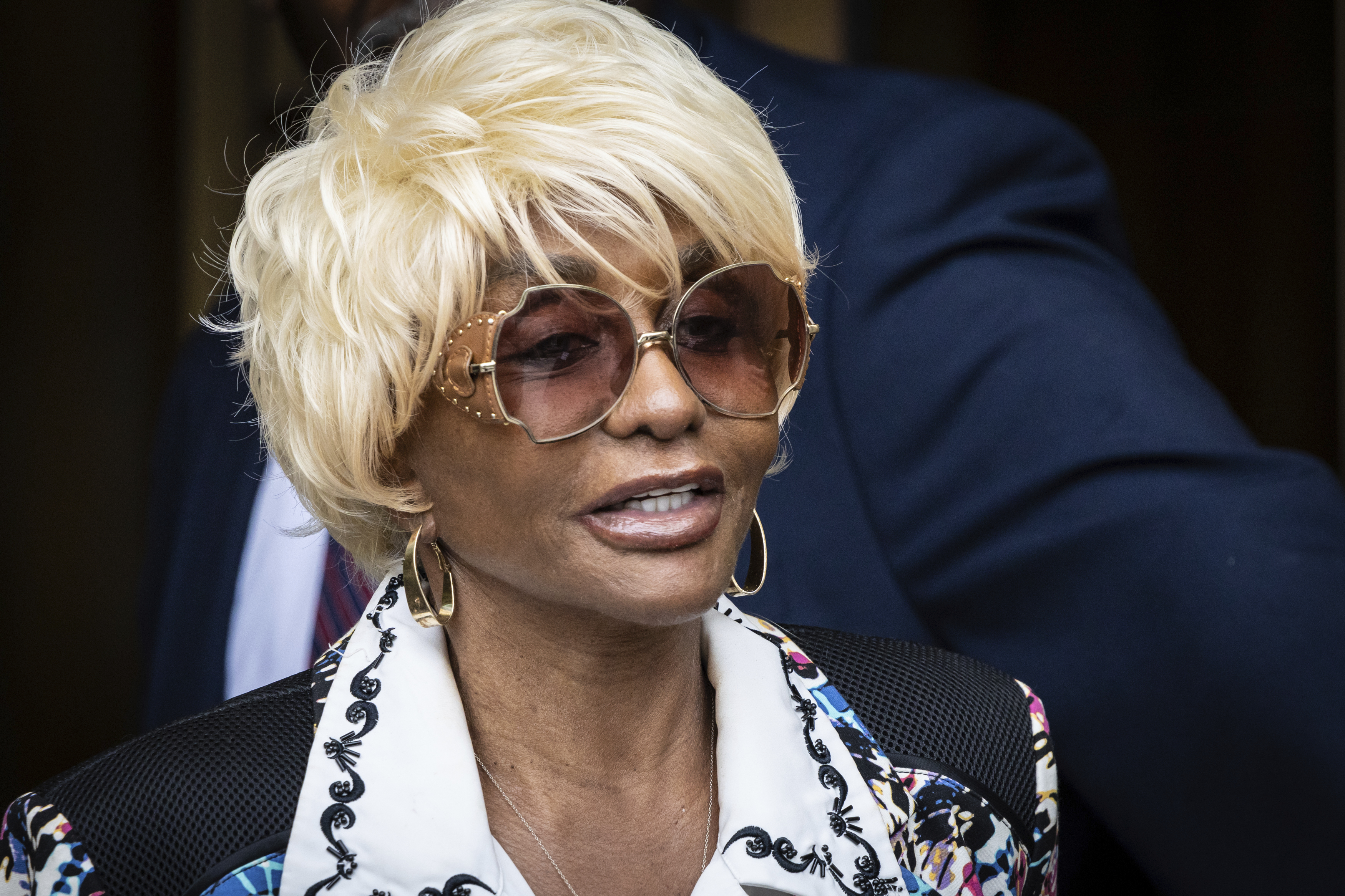 Janice Combs, mother of Sean "Diddy" Combs leaving the courthouse, Monday, June 16, 2025, in New York. (AP Photo/Stefan Jeremiah)