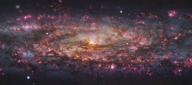 This handout provided by the European Southern Observatory shows a detailed, thousand-colour image of the Sculptor Galaxy captured with the MUSE instrument at ESO's Very Large Telescope (VLT). (ESO via AP)