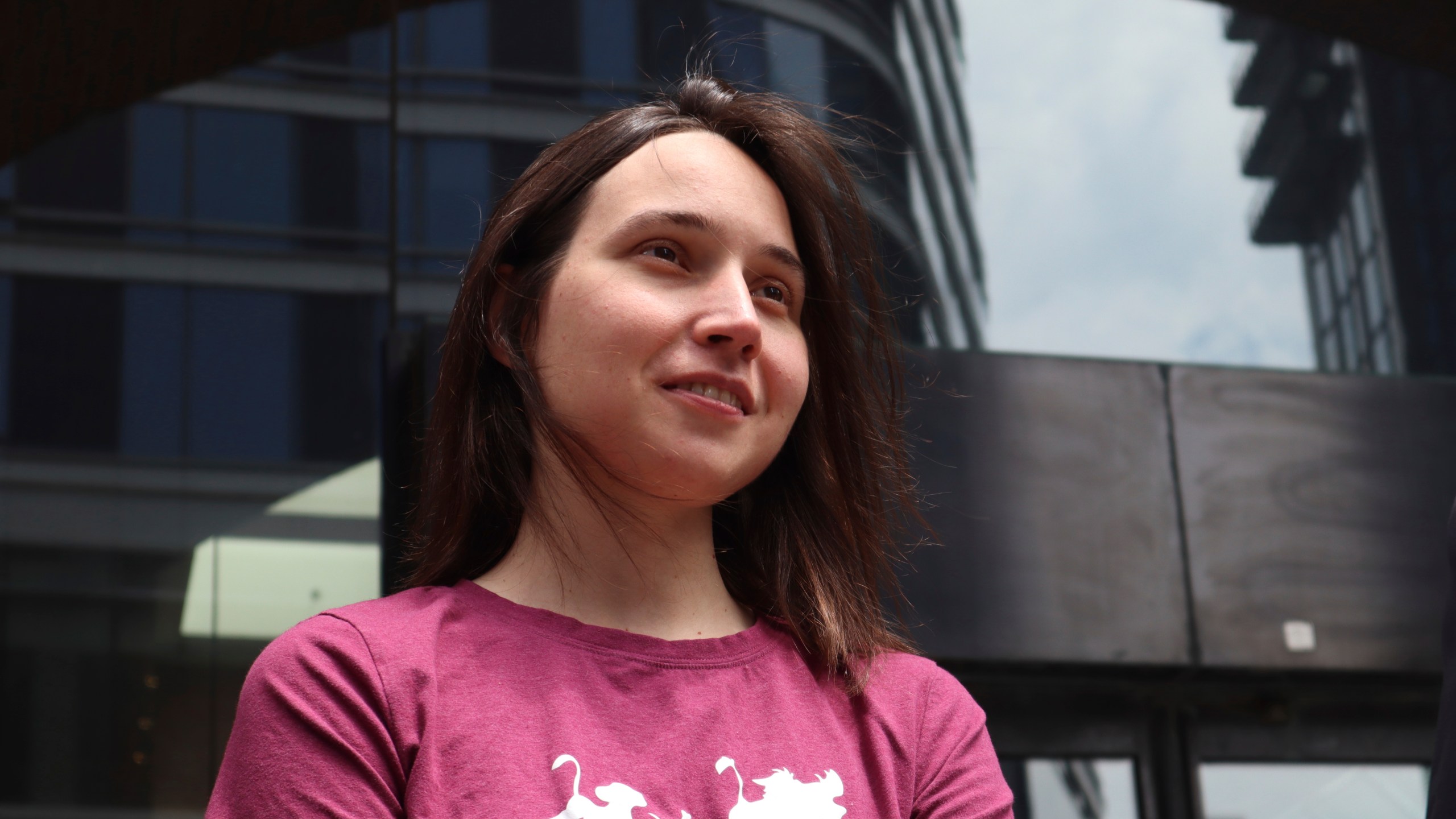 Harvard University researcher Kseniia Petrova, 30, departs the John Joseph Moakley United States Courthouse after being released on bail from federal custody on Thursday, June 12, 2025, in Boston. (AP Photo/Leah Willingham)