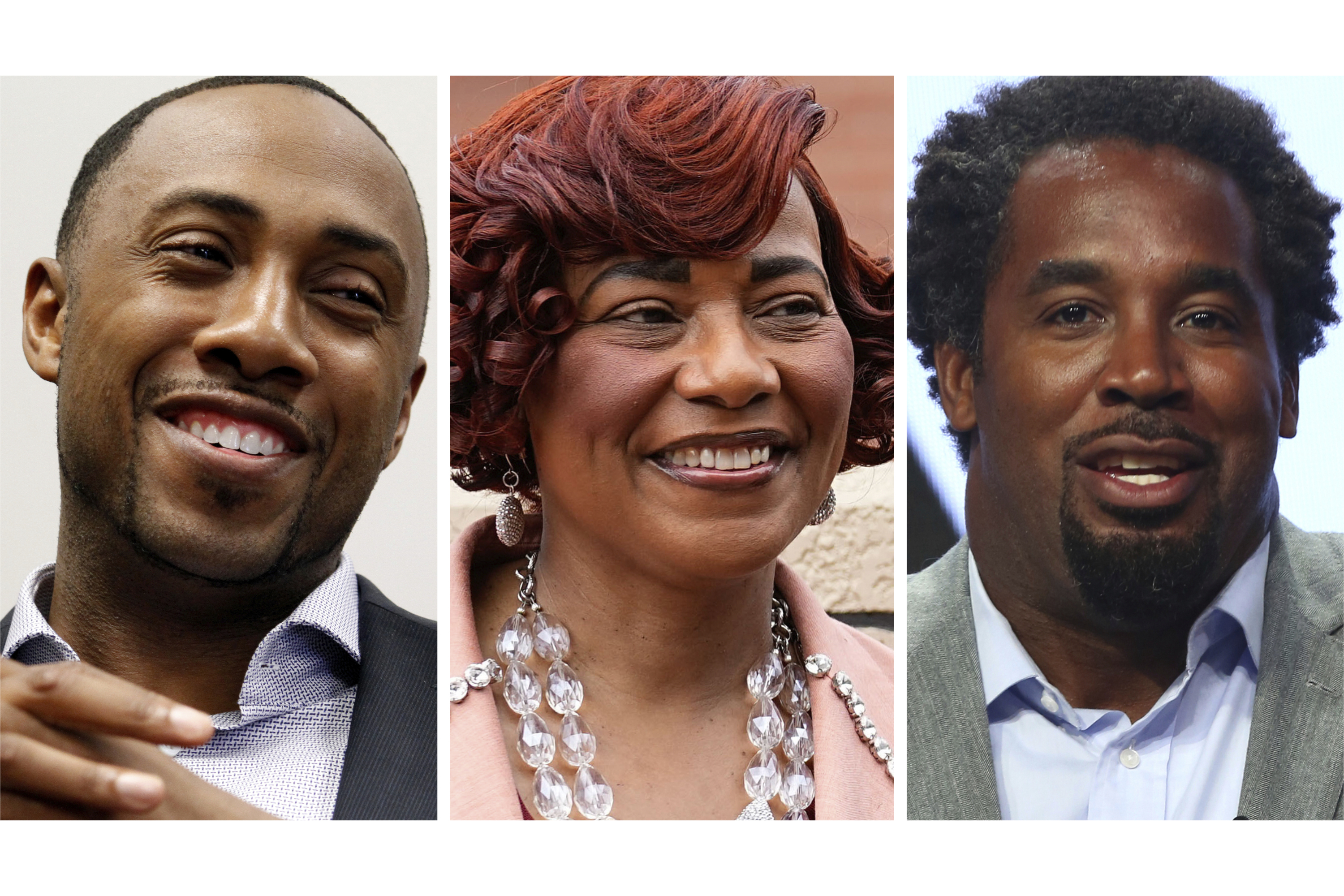 This combination of 2016, 2024 and 2017 photos shows, from left, Ashley D. Bell, Bernice A. King and Dhani Jones. (AP Photo/Paul Holston, Brynn Anderson, Willy Sanjuan)